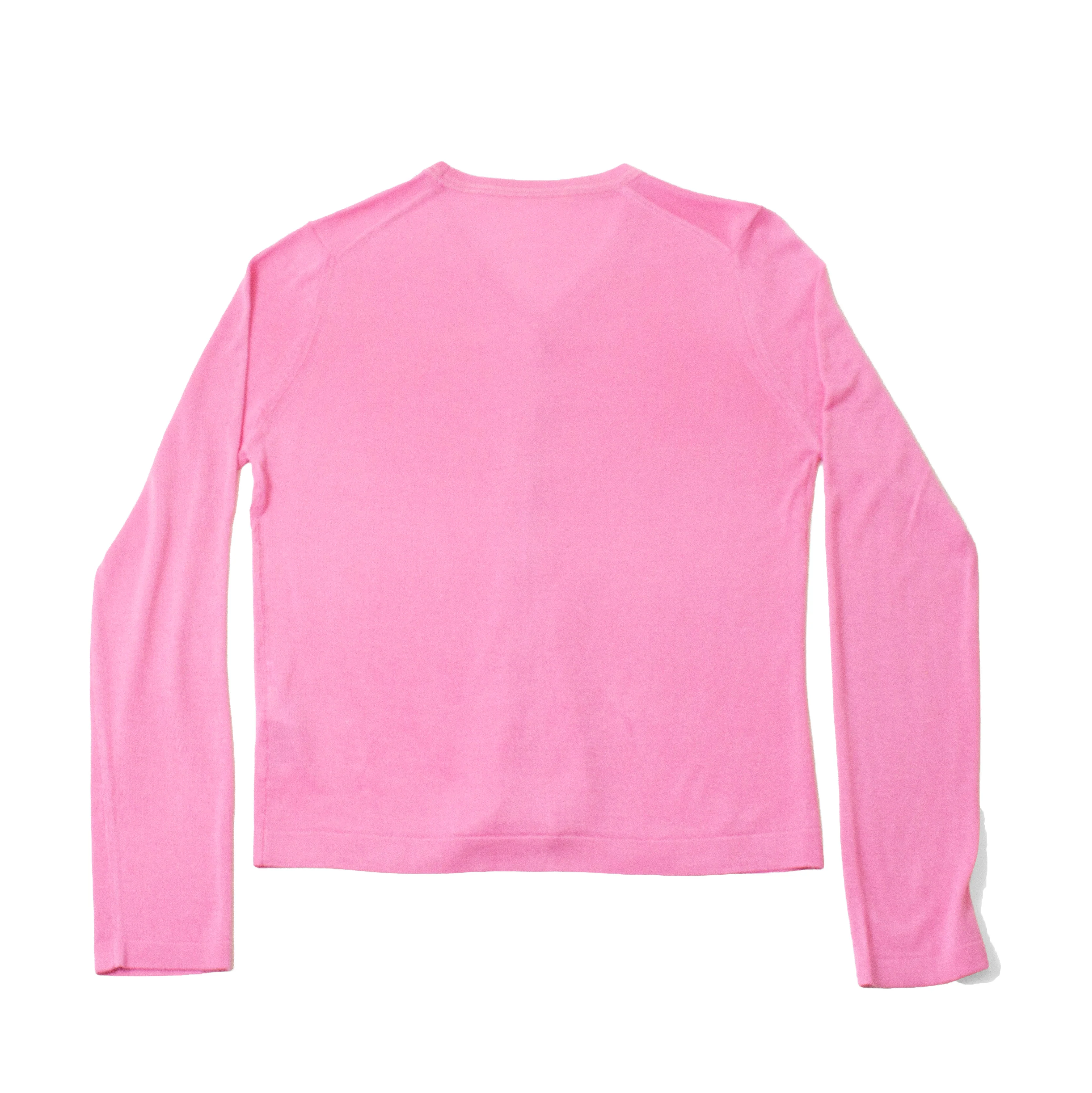 6397 Contrast Stitch Cardigan in Pink Panther - Image 3