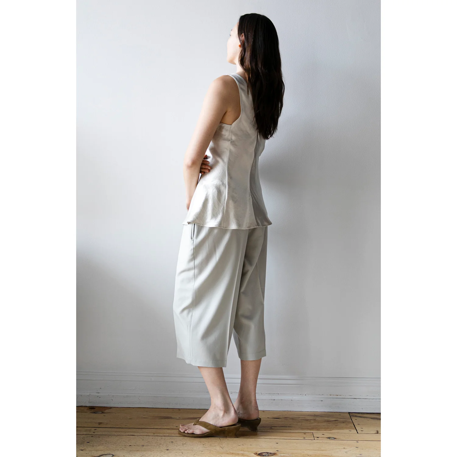 6397 Cropped Drawstring Pant in Stone - Image 7