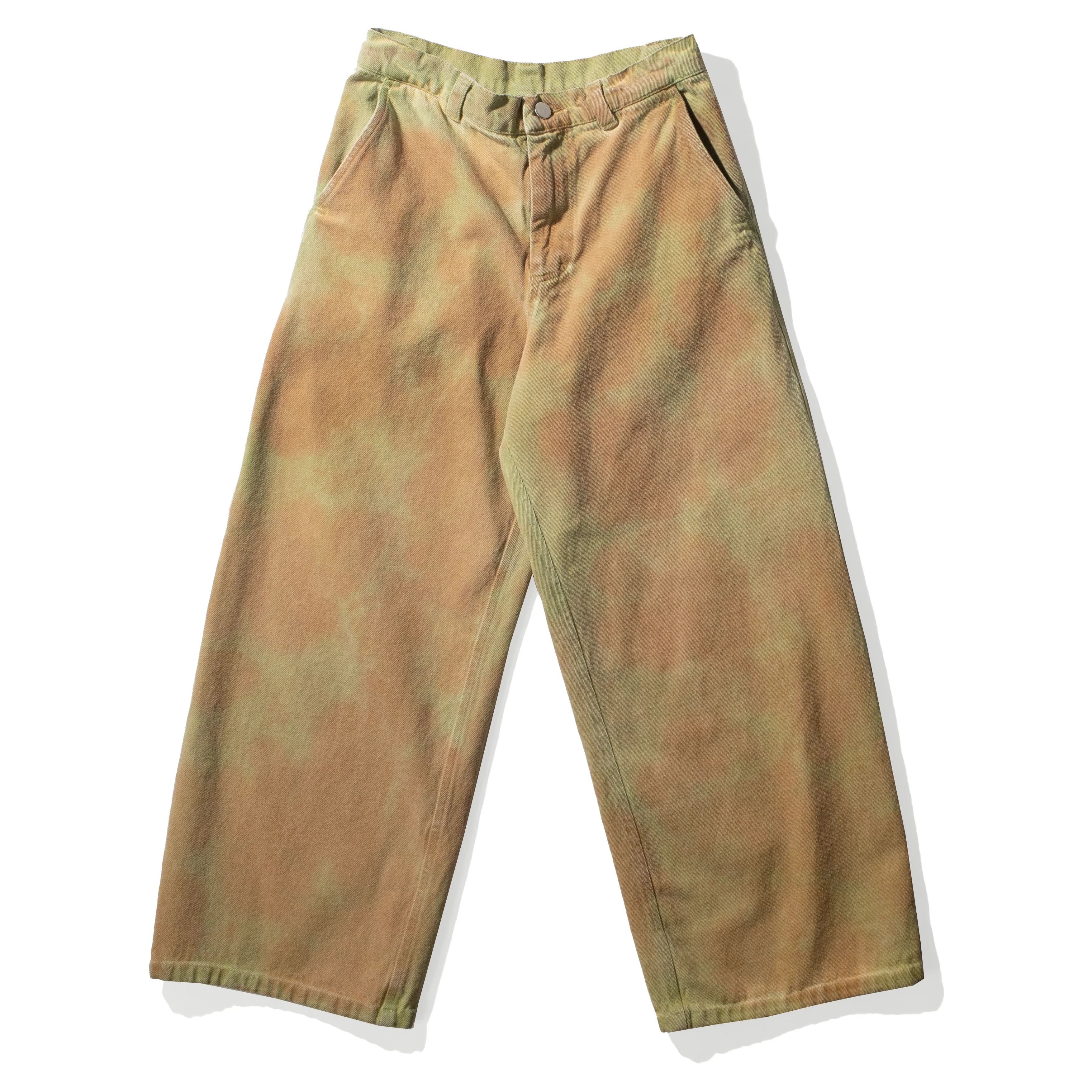 Anntian Jeans Wide Leg in Plant Mineral Dyed Apricot-Green-E - Image 2