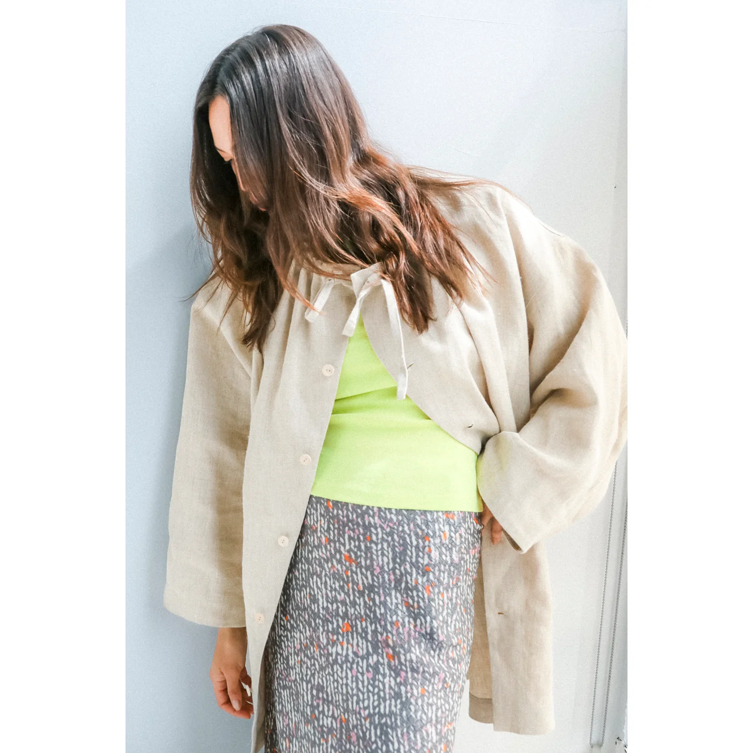 Anntian Trench Jacket in Natural Hemp - Image 7