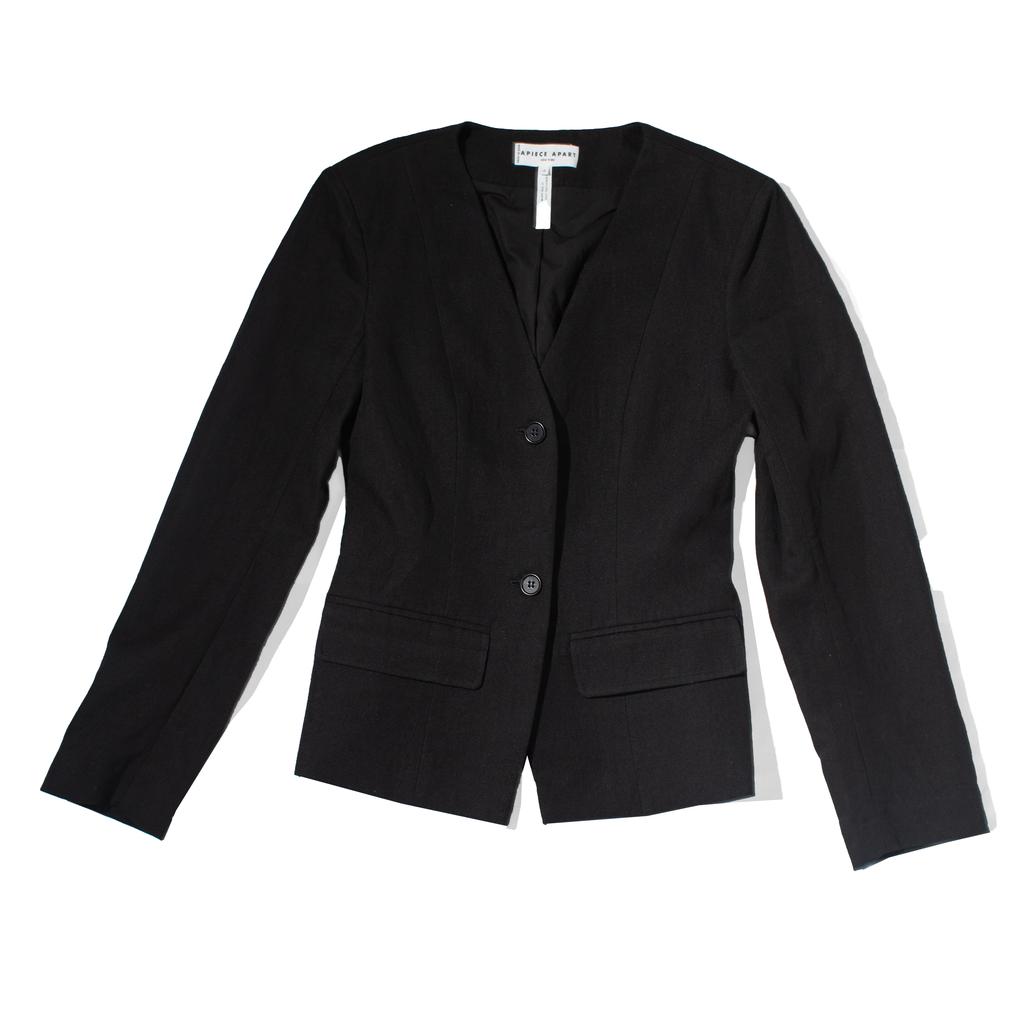 Apiece Apart Asma Blazer Top in Black - Image 2