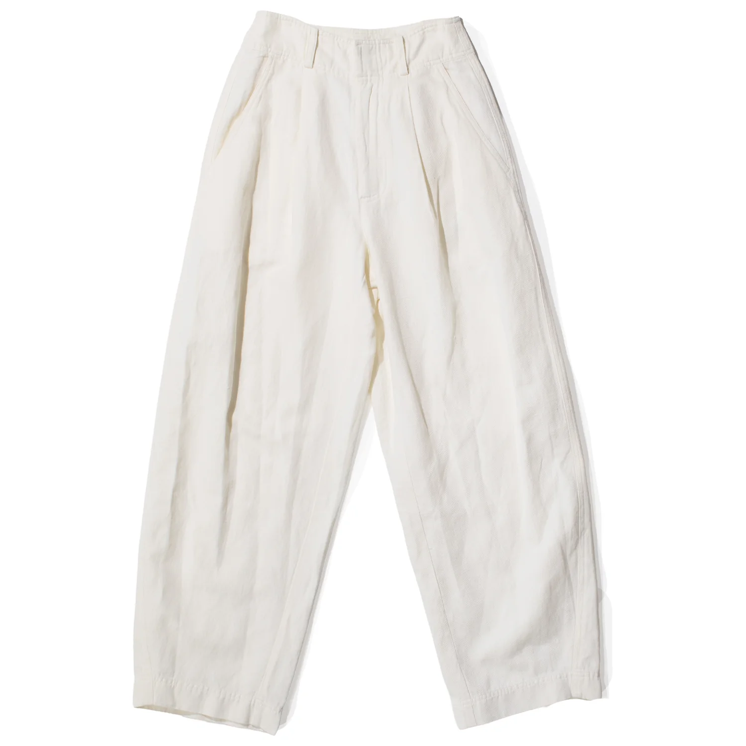 Apiece Apart Bari Cropped Trouser in Cream - Image 3