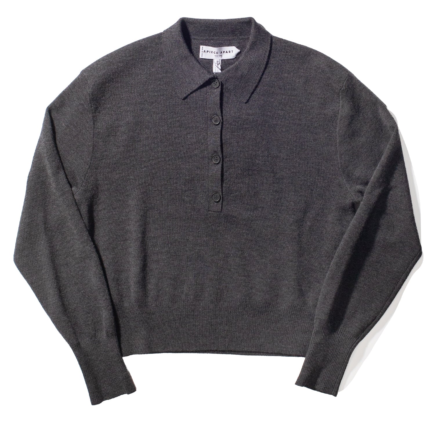 Apiece Apart Kari Polo Knit in Grey - Image 2