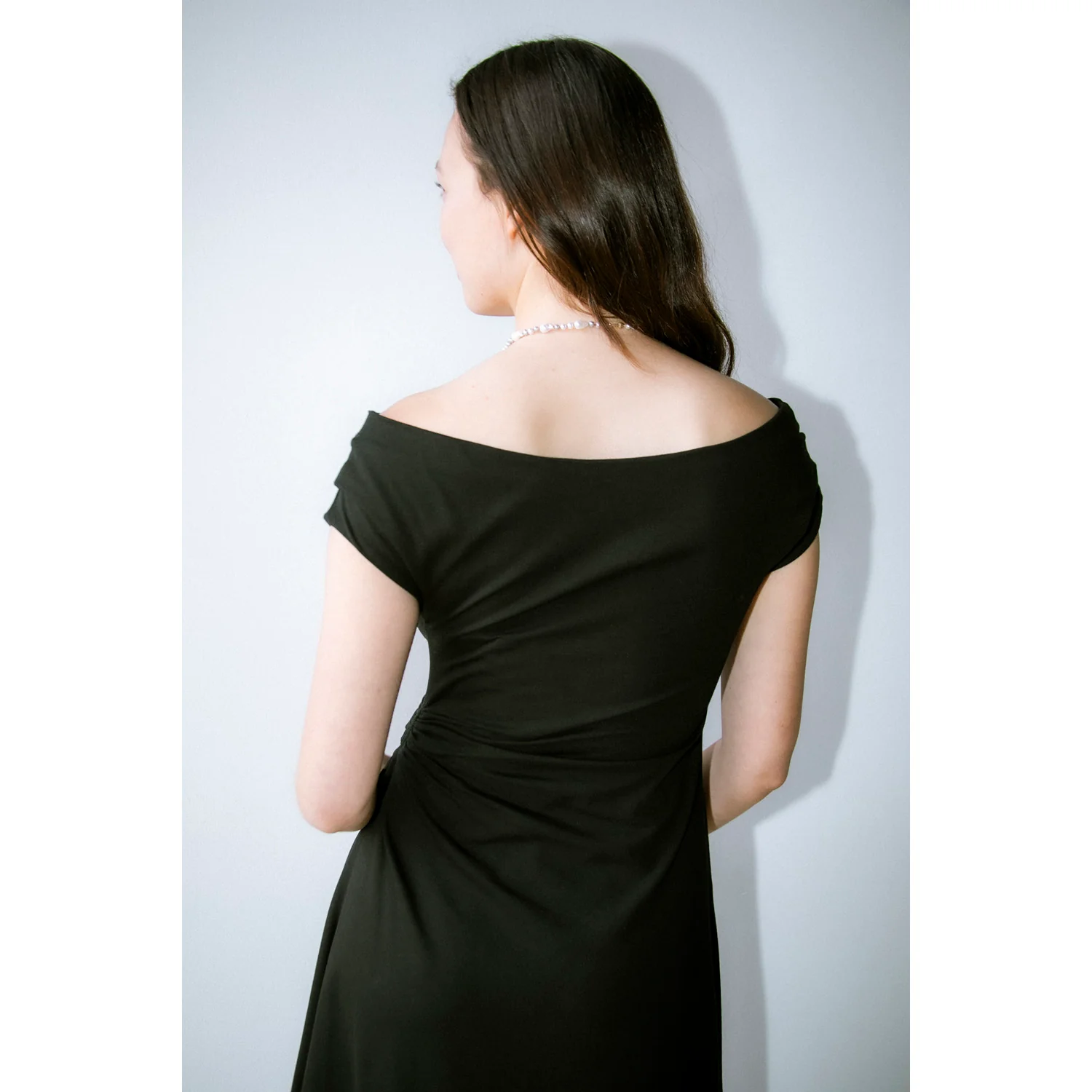 Apiece Apart Marles Off the Shoulder Dress in Black - Image 8