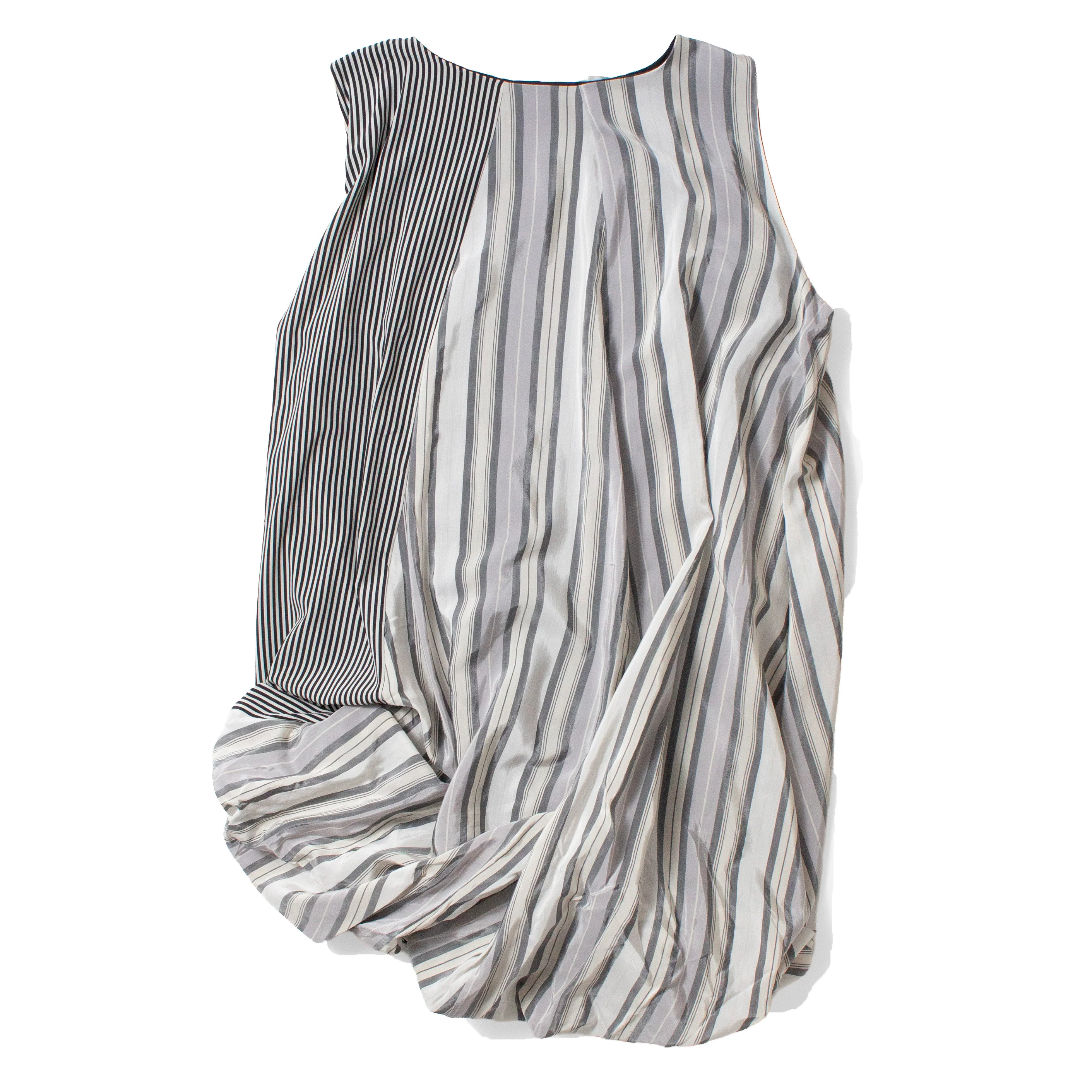 Baserange Bella Dress in Grey Stripe - Image 2