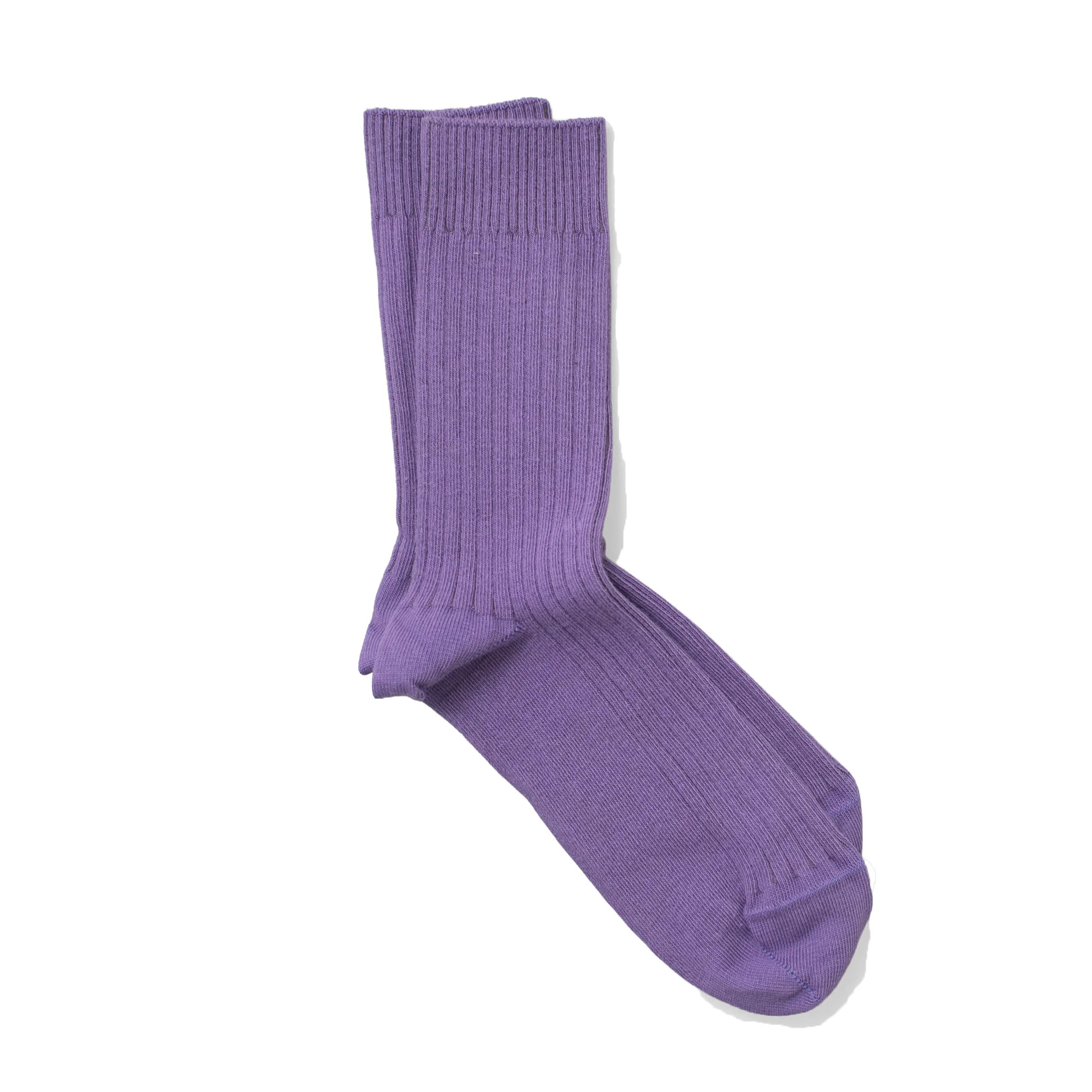Baserange Rib Overankle Socks in Poa Purple - Image 2