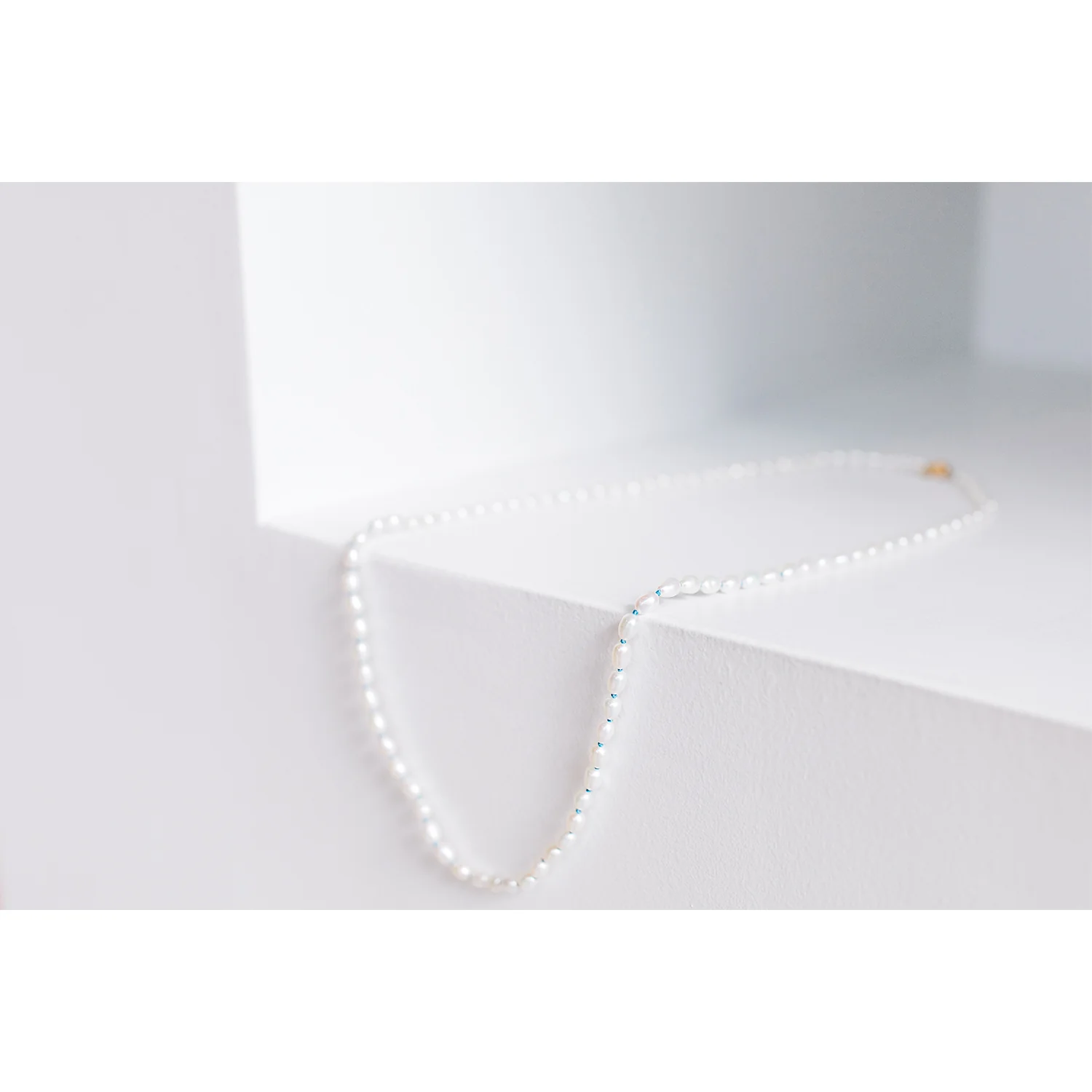 Beatrice Valenzuela Pearl Brujeria Necklace in Blue Silk - Image 3