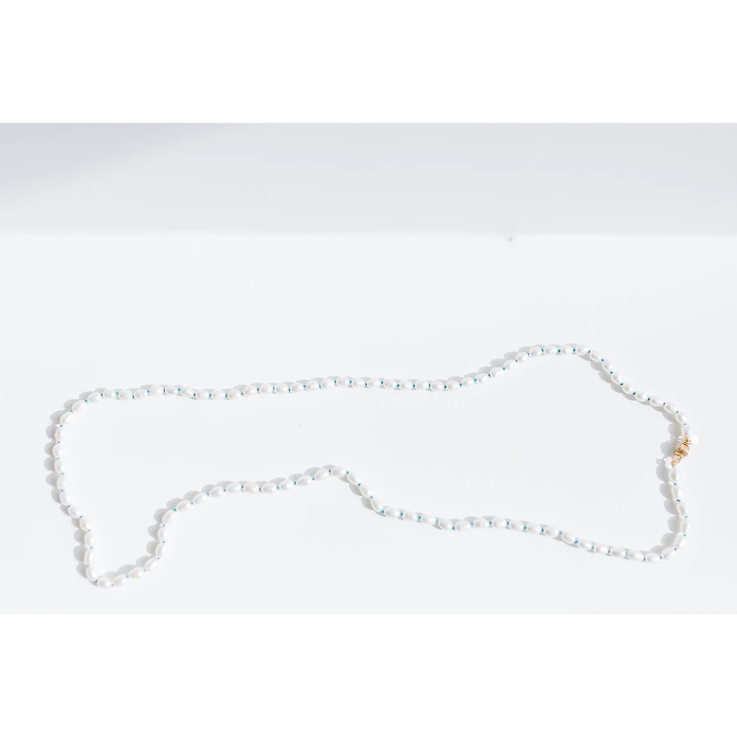 Beatrice Valenzuela Pearl Brujeria Necklace in Blue Silk - Image 4