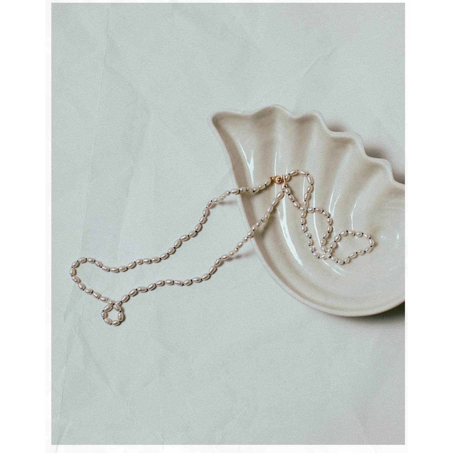Beatrice Valenzuela Pearl Brujeria Necklace in Blue Silk - Image 6