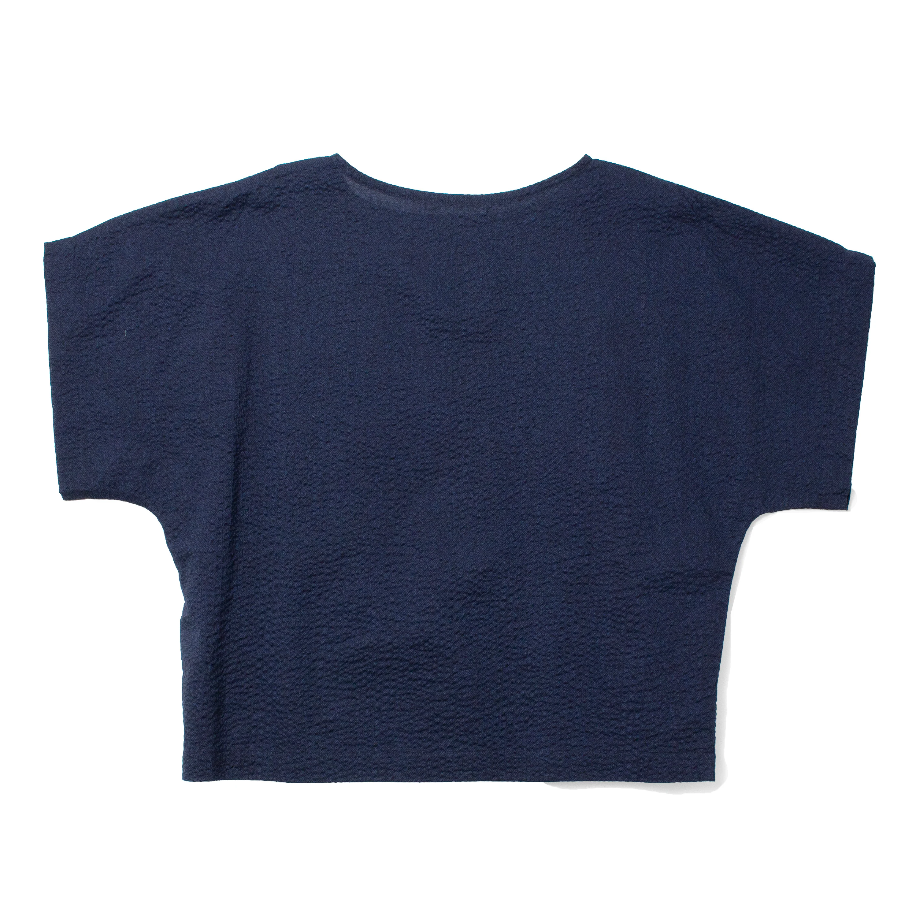 Black Crane Box Top in Micro Wave Texture Navy - Image 3