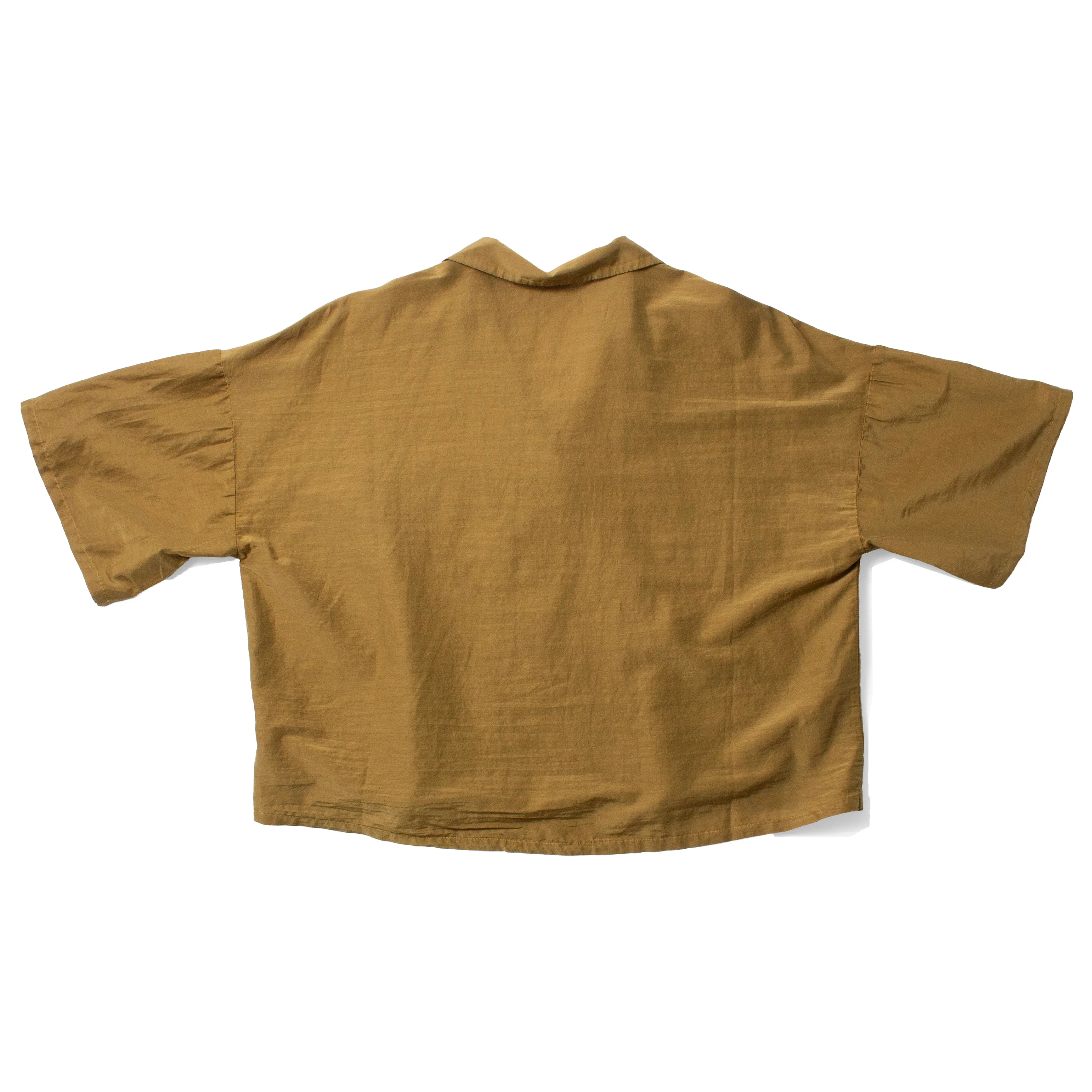Black Crane Cropped Shirt in Olive - Image 3