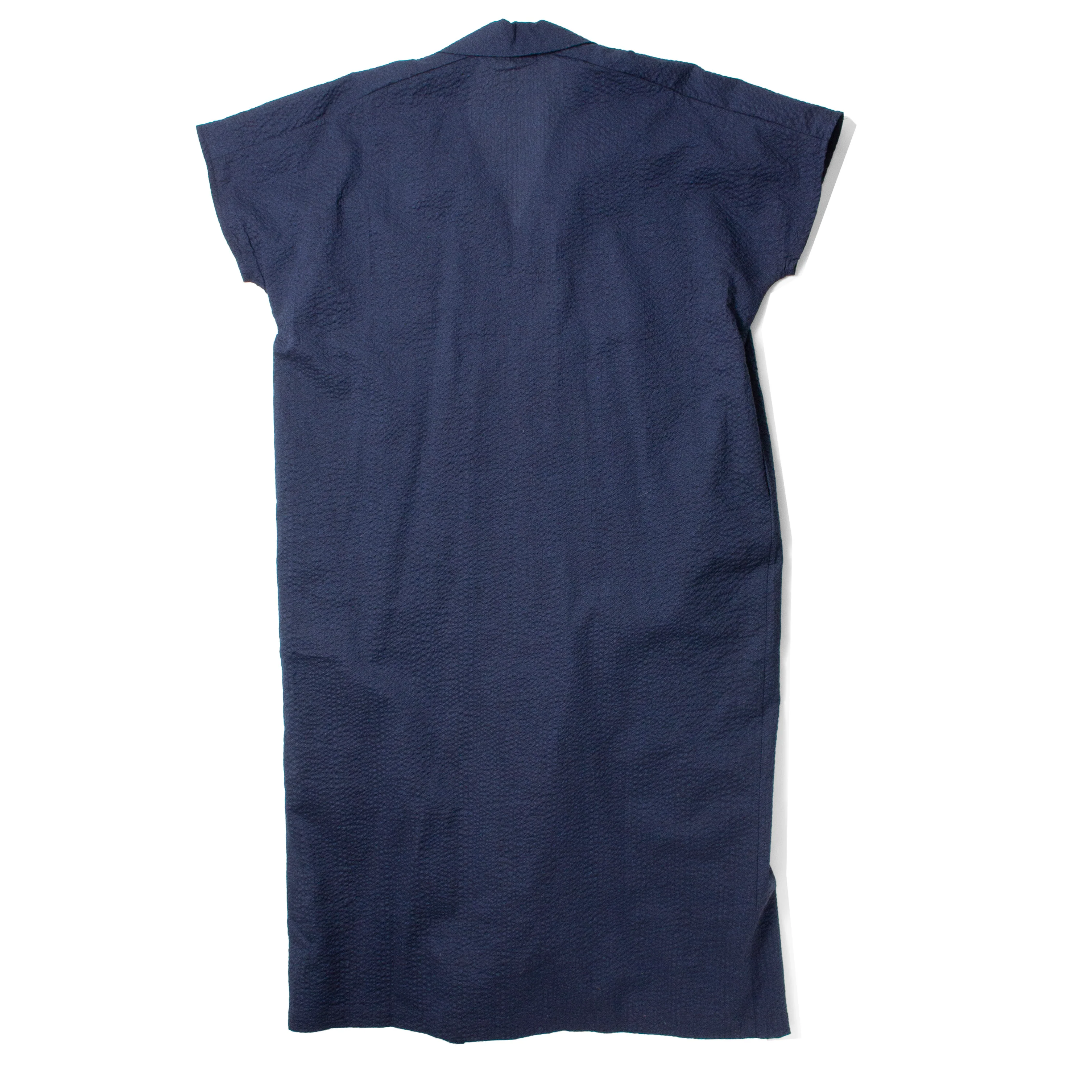 Black Crane Kite Dress in Micro Wave Texture Navy - Image 3