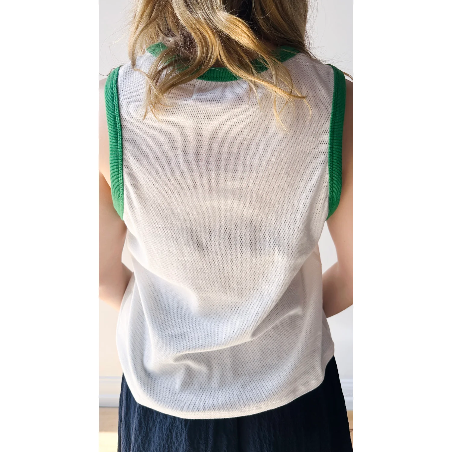 Carleen Chloe Tank in White/Green - Image 8