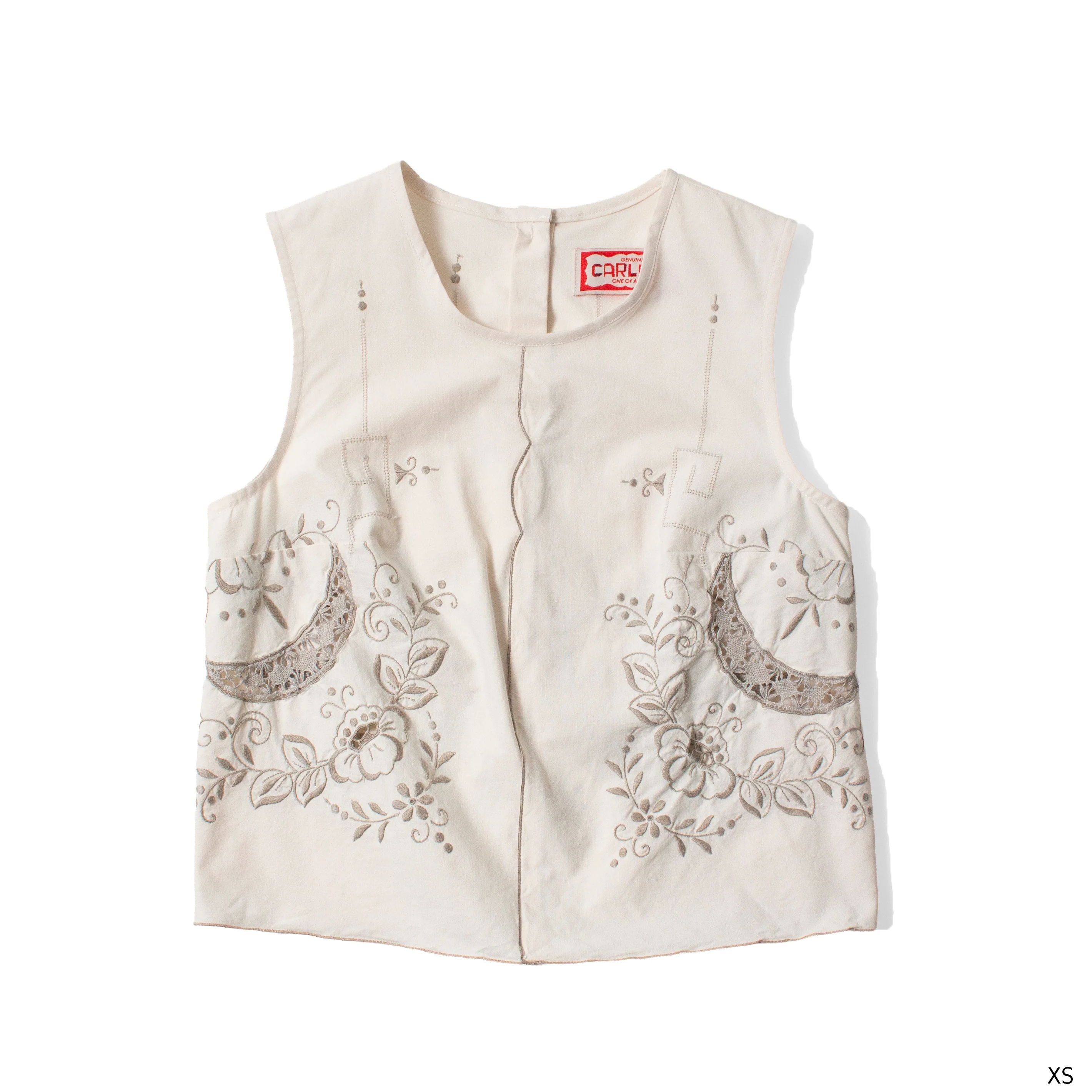 Carleen Zoe Sleeveless Shell in White Tablecloth - Image 2