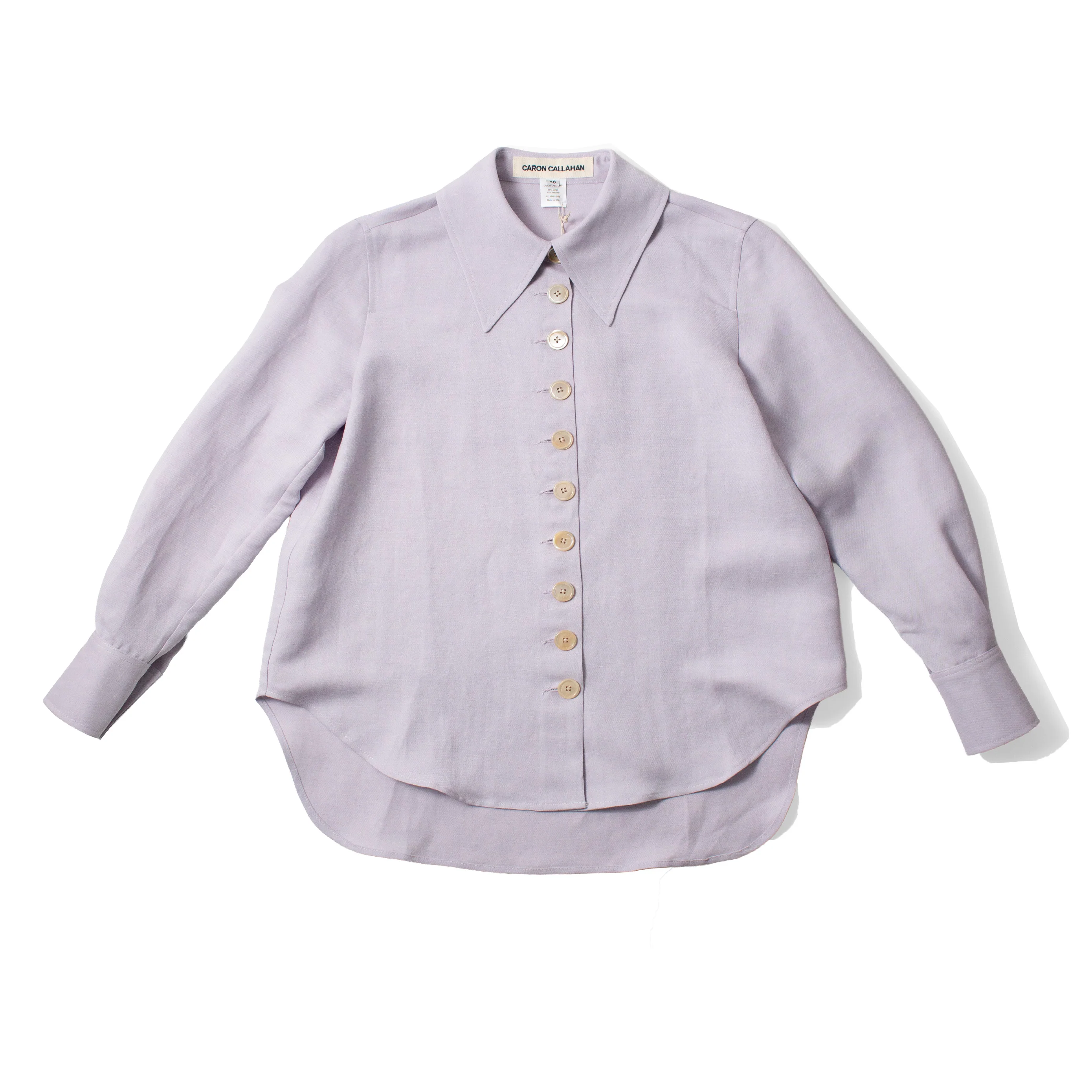 Caron Callahan Carissa Shirt in Lilac Silk Linen - Image 2