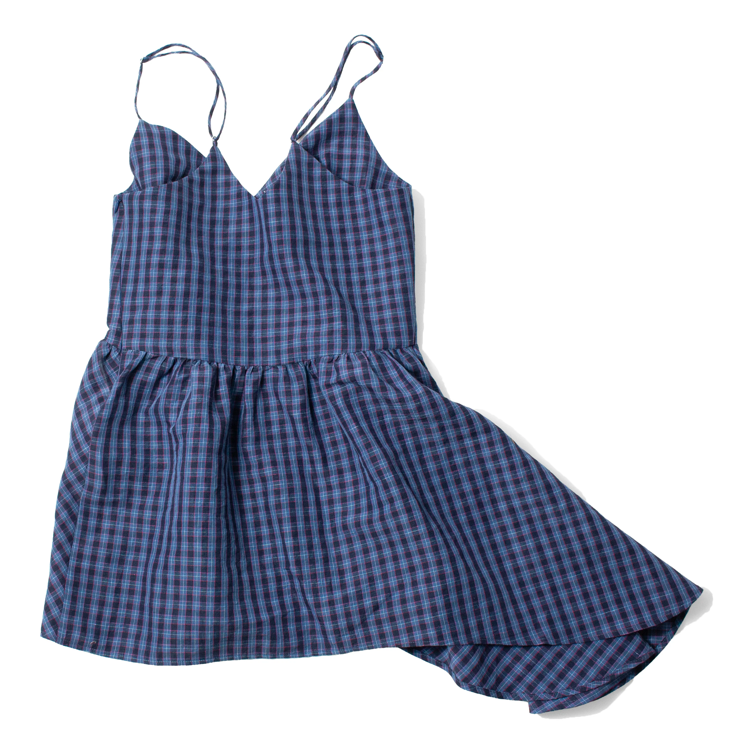 Caron Callahan Gail Top in Cornflower Navy Plaid - Image 3