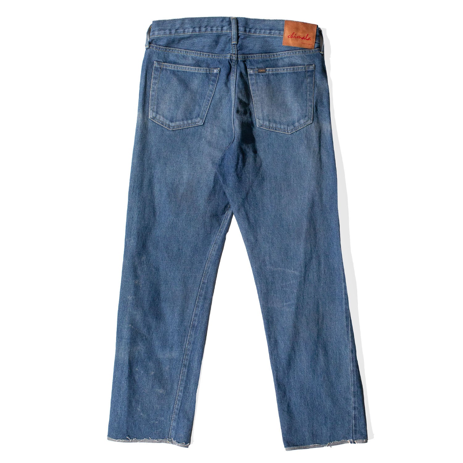 Chimala 13.5 Oz Selvedge Denim Used Ankle Cut in Dark Vintage - Image 3