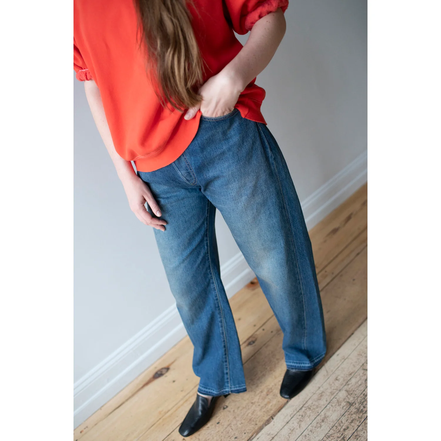 Chimala 13.5oz Selvedge Denim Monroe Cut in Dark Distress - Image 9