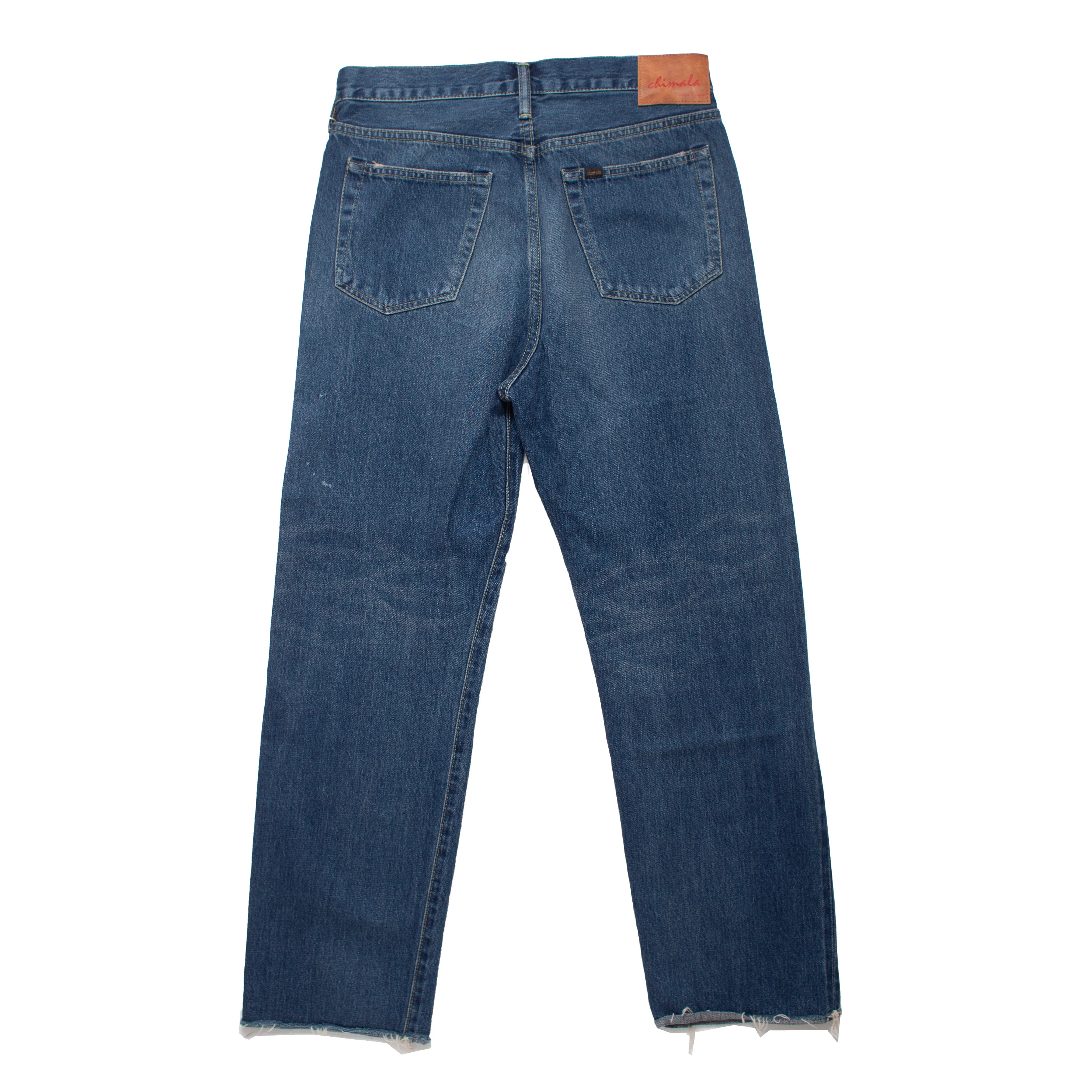Chimala 13.5oz Selvedge Denim Used Ankle Cut in Vintage Dark - Image 3