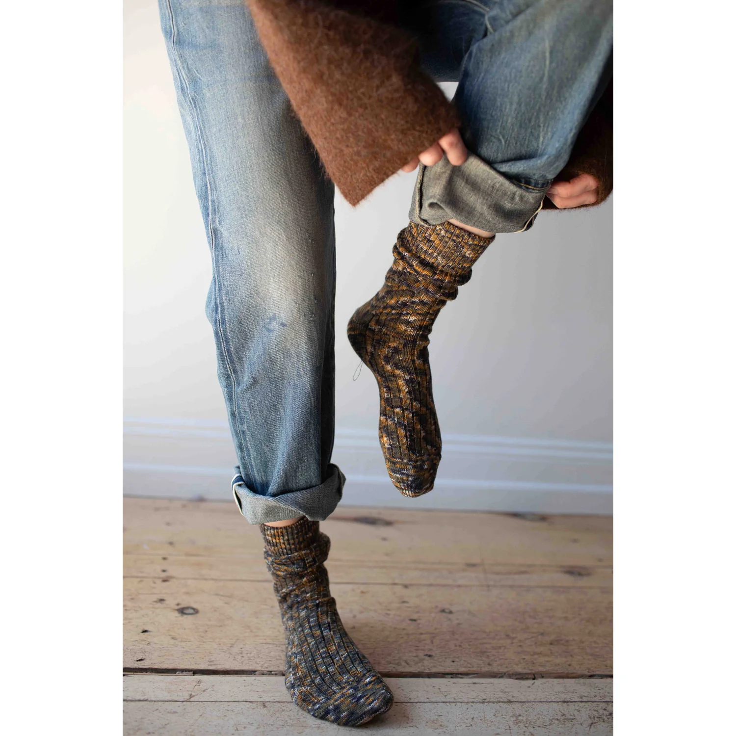 Chimala 13.5oz Selvedge Denim Used Ankle Cut in Medium Vintage - Image 6