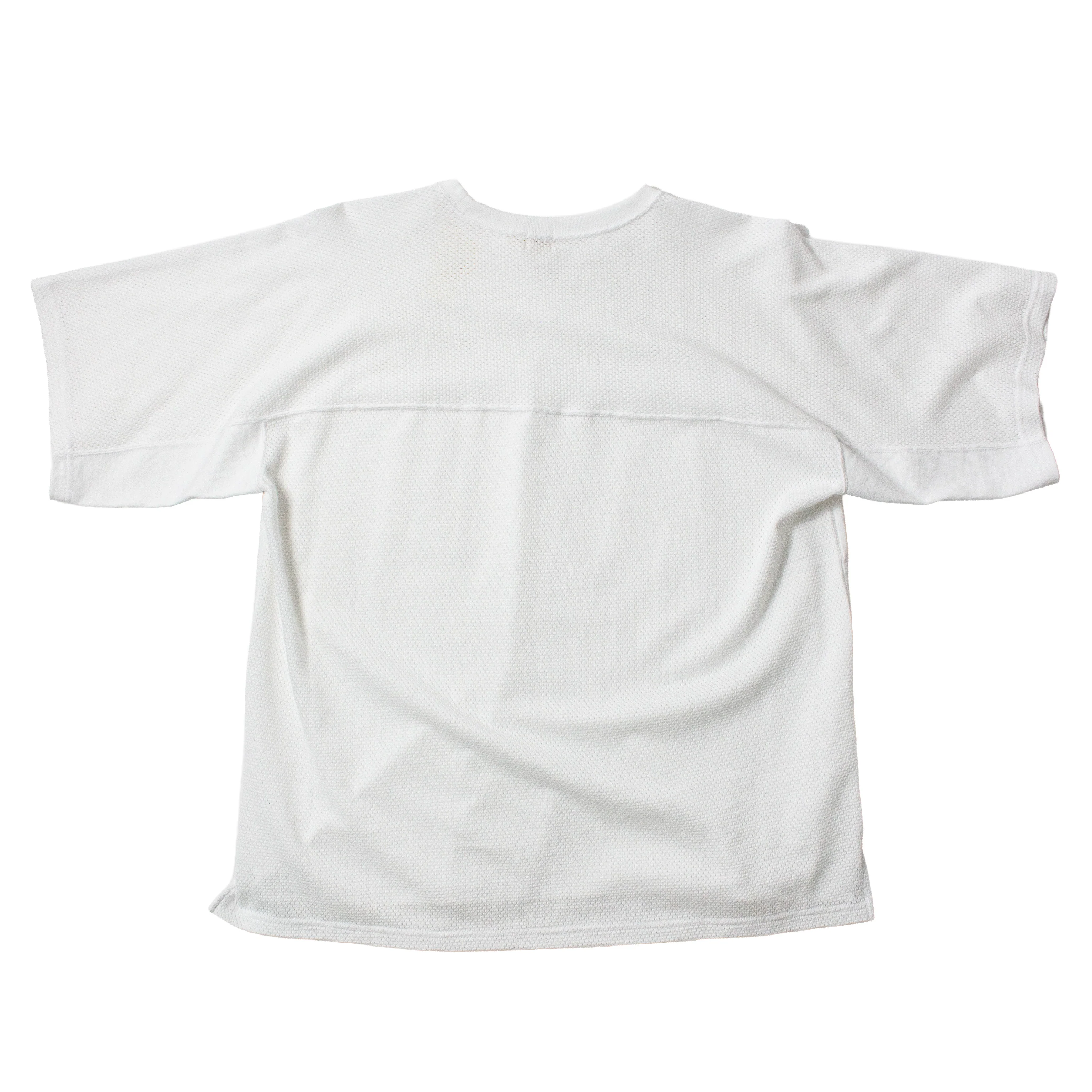 Chimala Unisex Cotton Fine Mesh Football Tee in Off White - Image 3