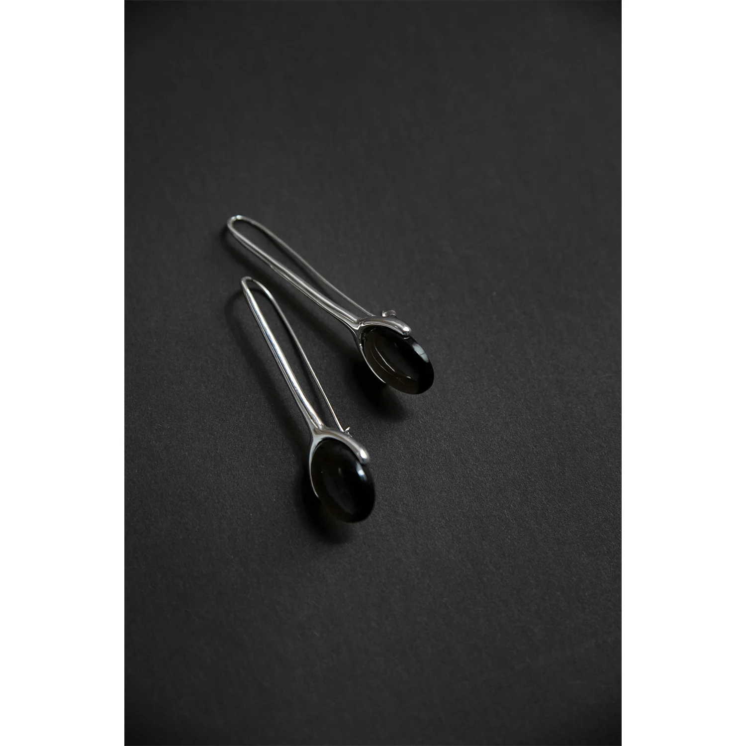 Daniella Samper Long Wishbone Earrings in Smoky Quartz - Image 3