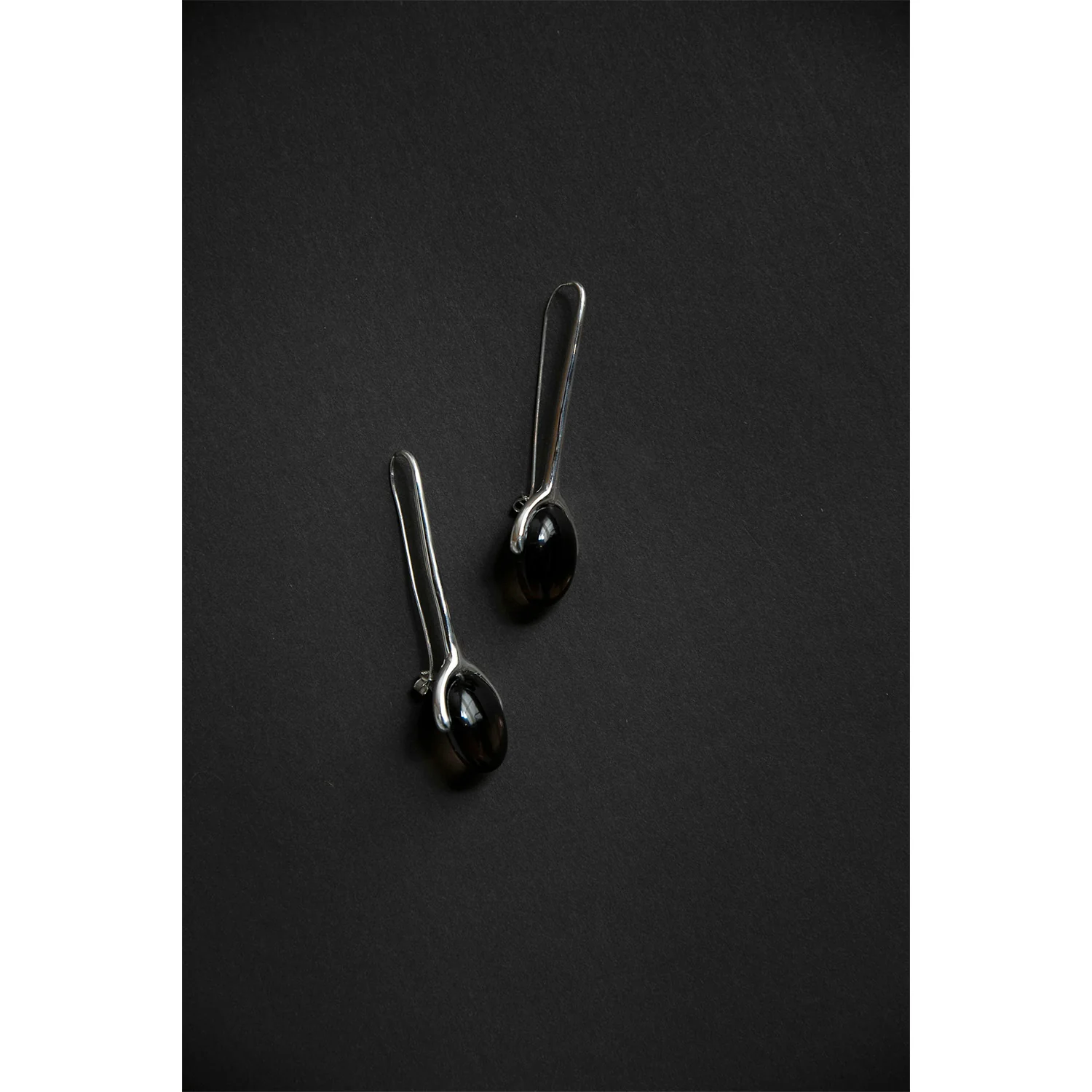 Daniella Samper Long Wishbone Earrings in Smoky Quartz - Image 4