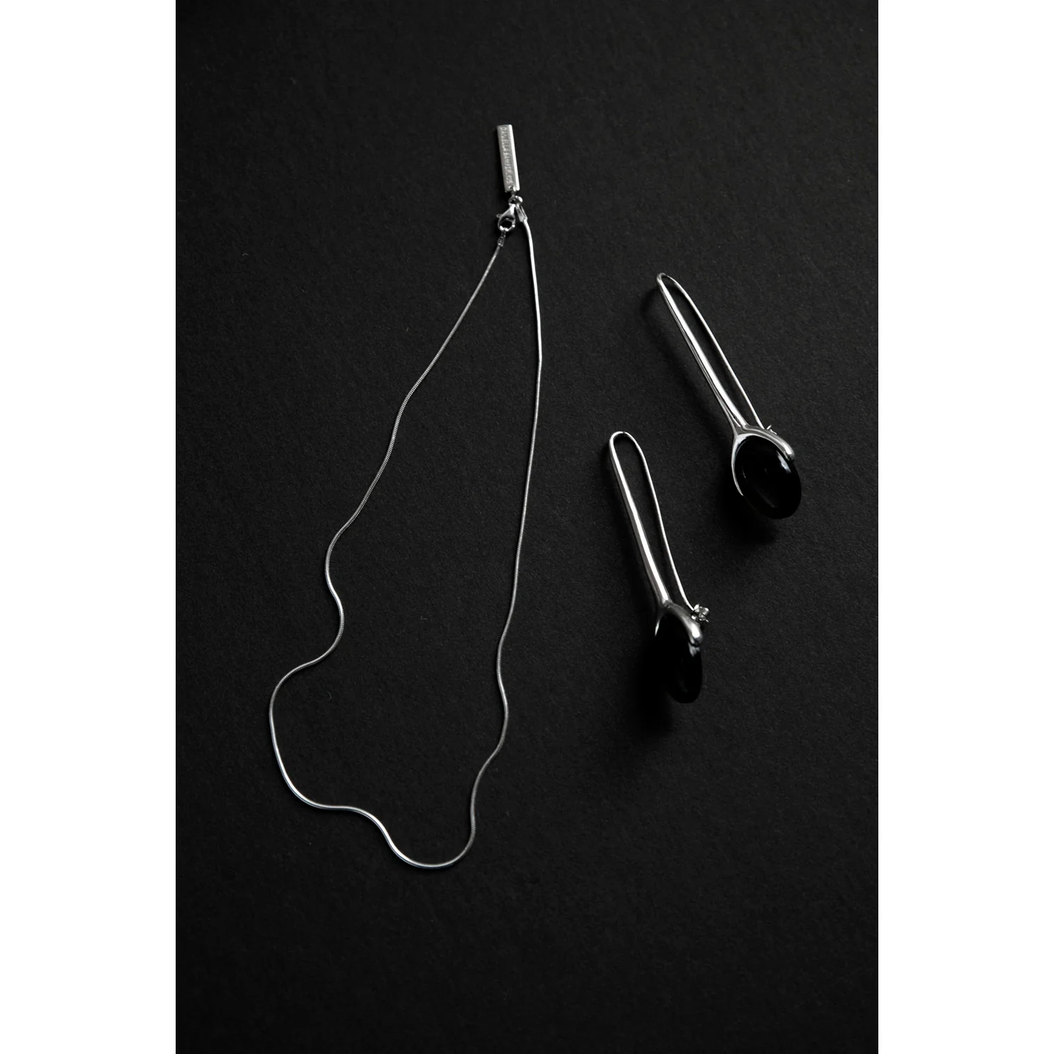 Daniella Samper Long Wishbone Earrings in Smoky Quartz - Image 5