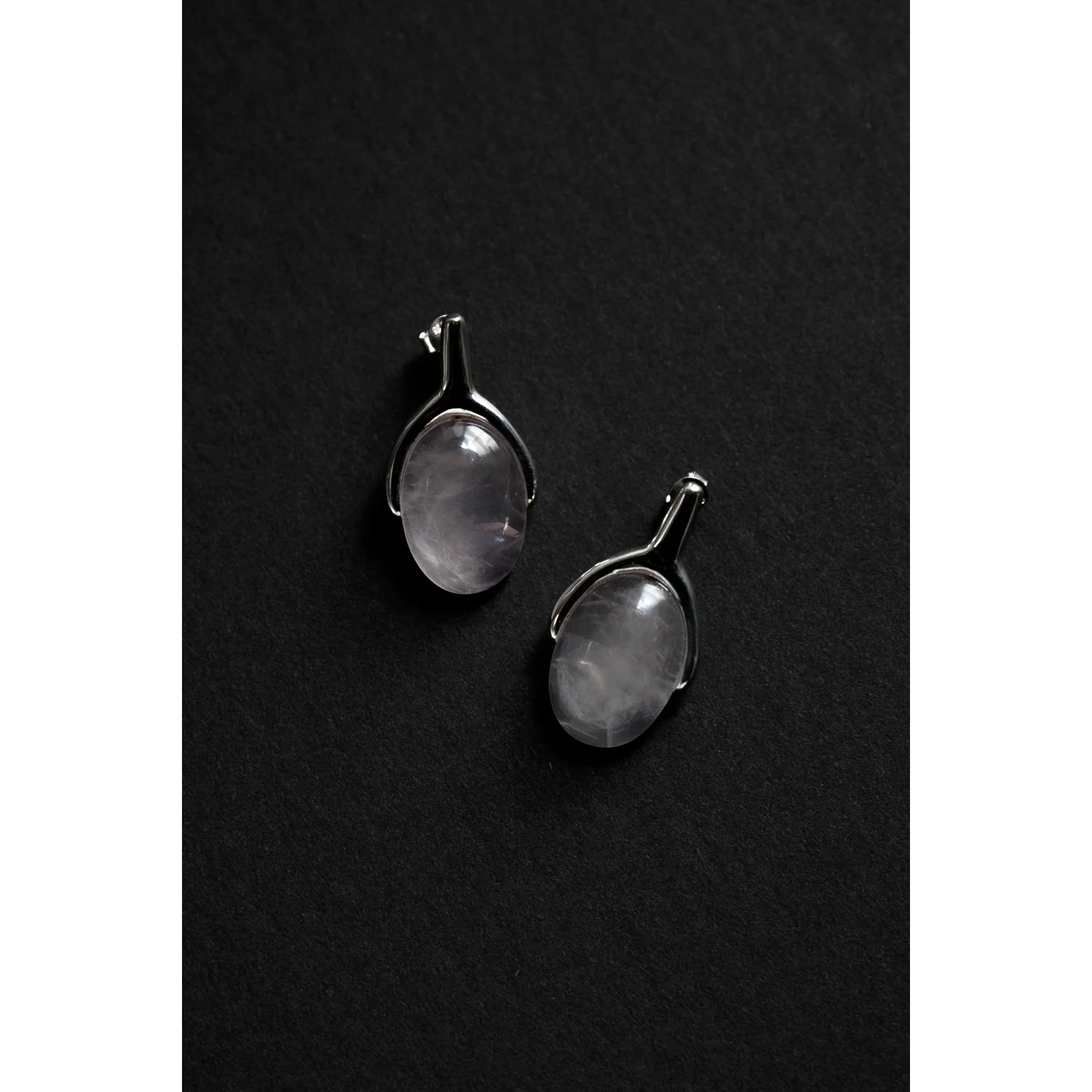 Daniella Samper Wishbone Earrings in Rose Quartz - Image 3