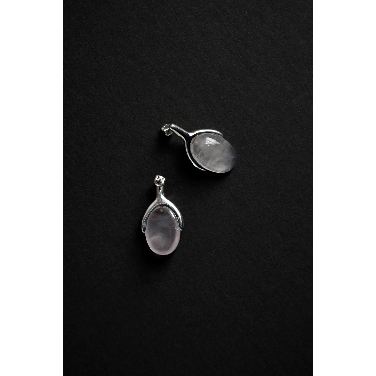 Daniella Samper Wishbone Earrings in Rose Quartz - Image 4