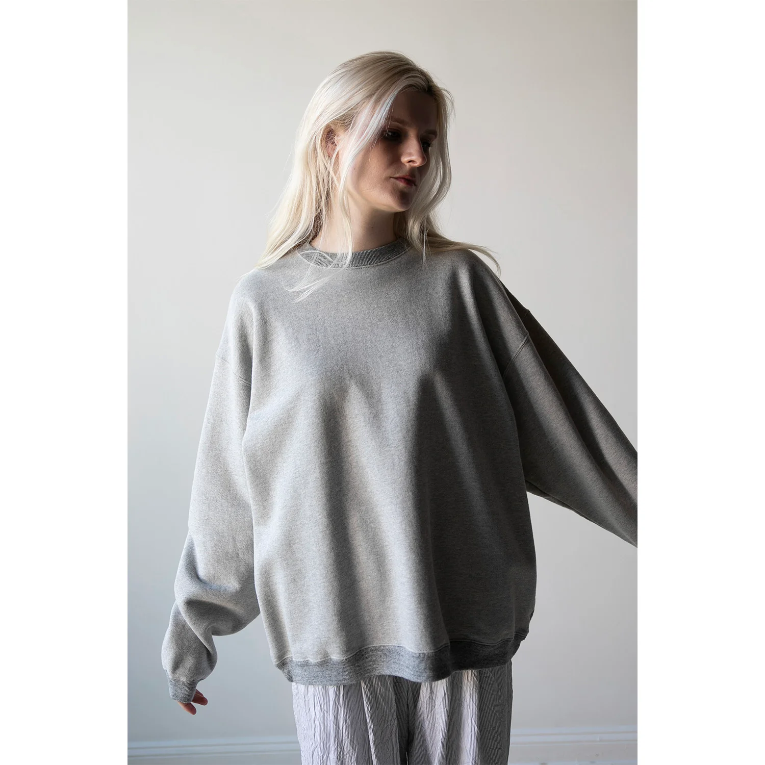 Dopple & Scent French Terry Crewneck Sweatshirt in Gray - Image 5