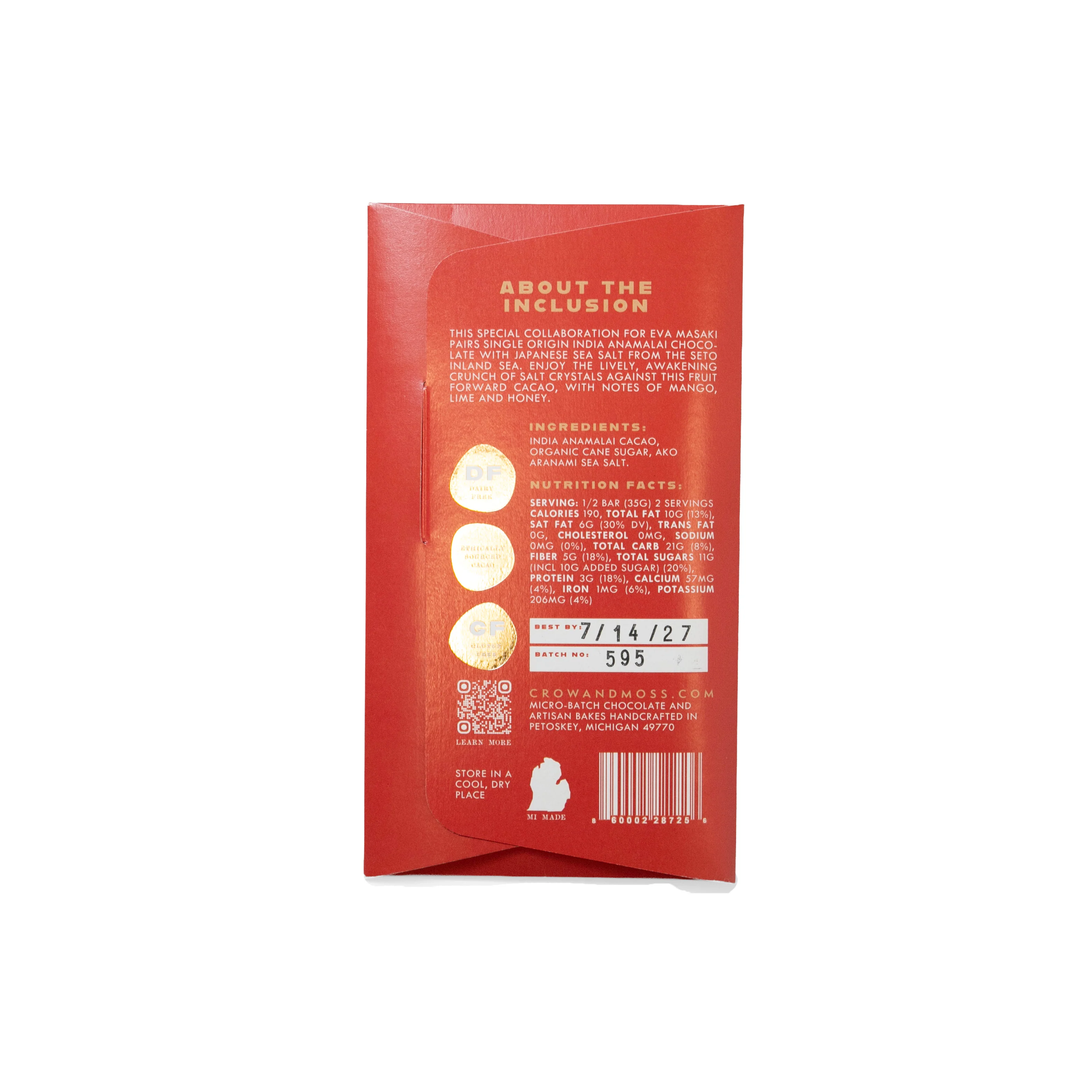 Eva Masaki x Crow & Moss Chocolate Bar in Akō Aranami Sea Salt - Image 5