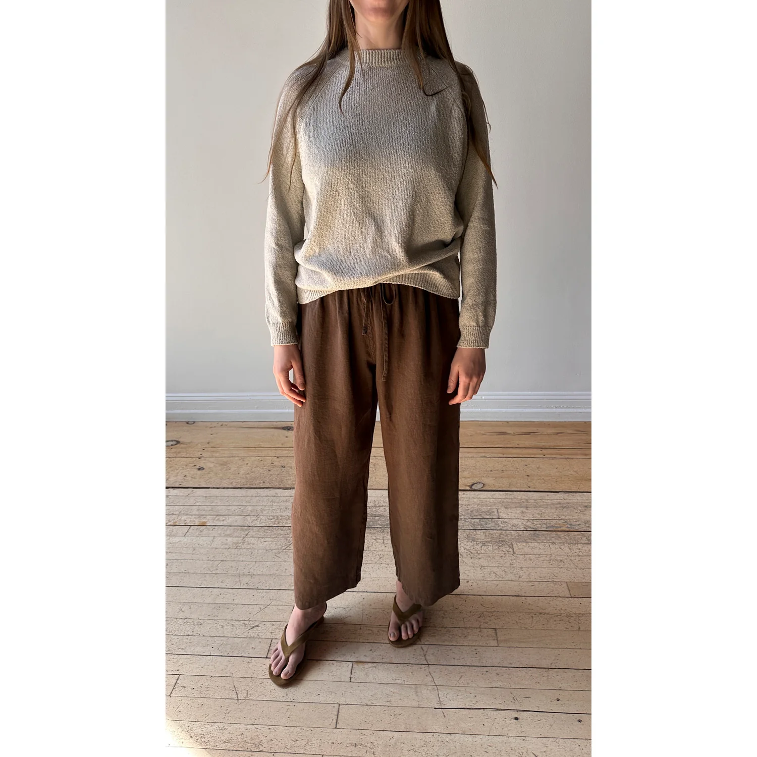Evam Eva Roving Cotton Pullover in Ecru - Image 4
