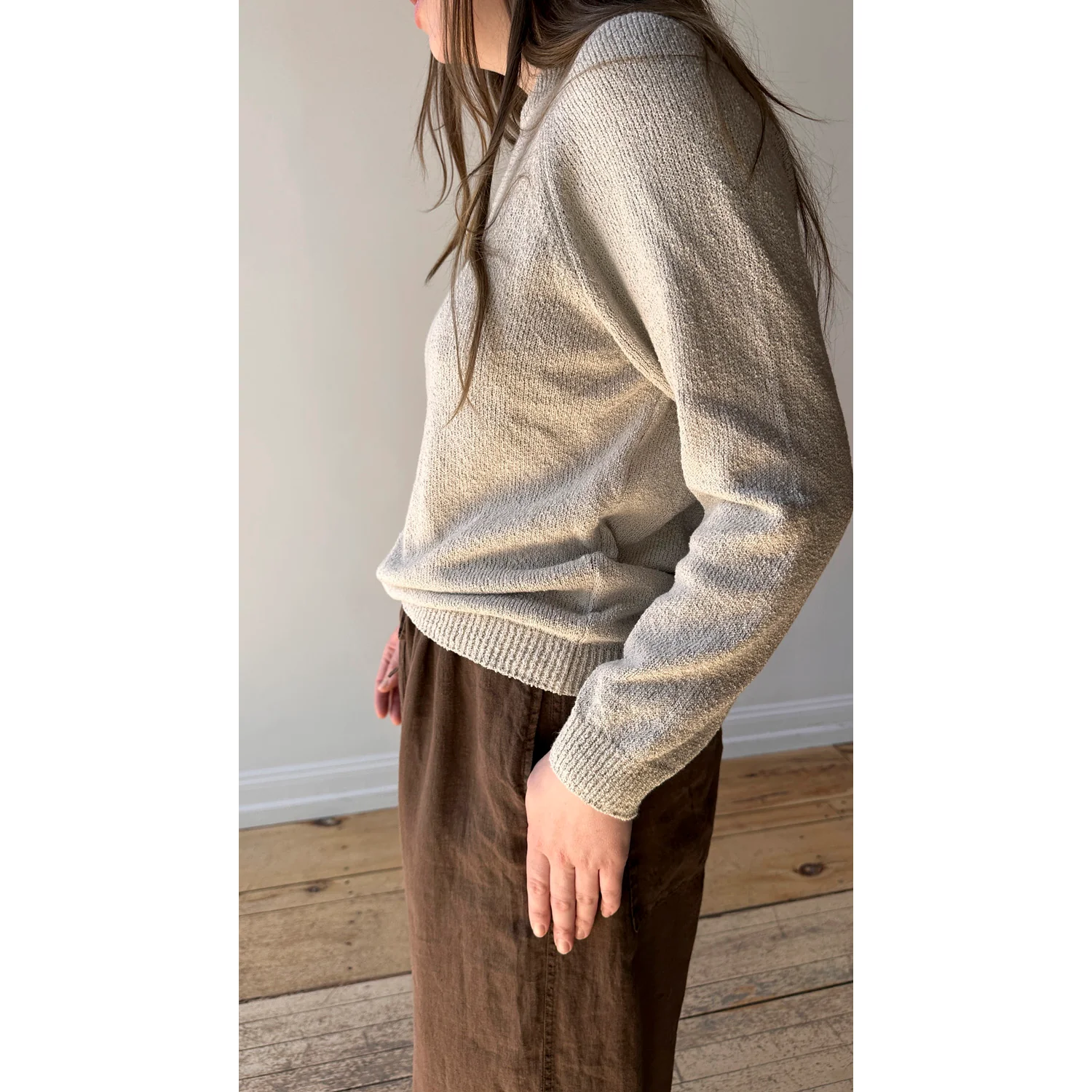 Evam Eva Roving Cotton Pullover in Ecru - Image 6