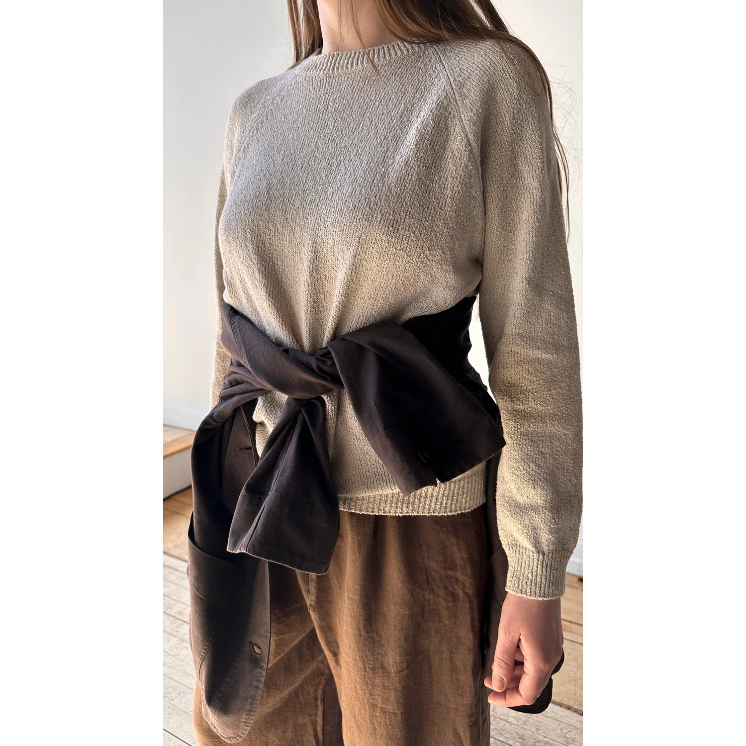 Evam Eva Roving Cotton Pullover in Ecru - Image 8