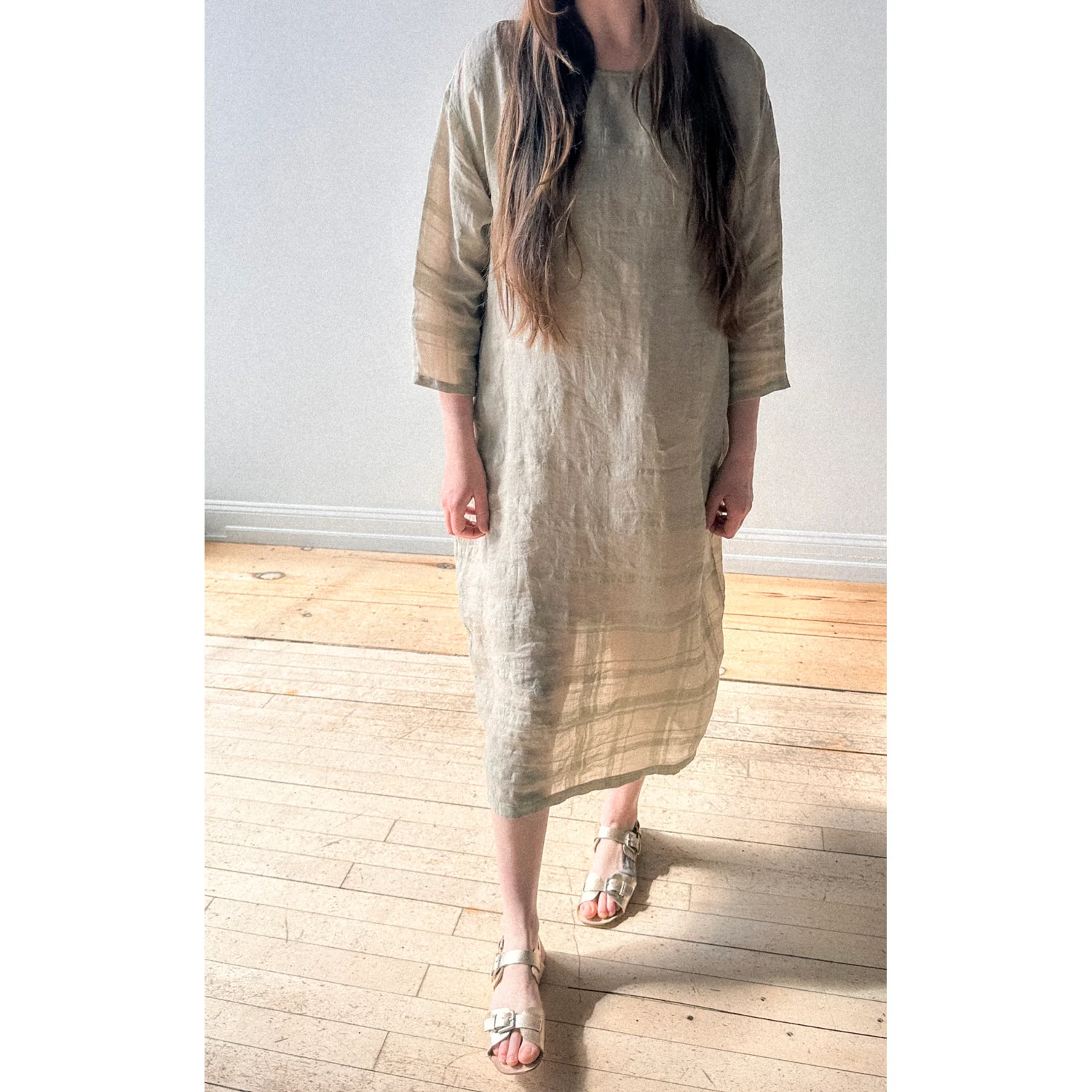 Evam Eva Linen Ramie One-Piece in Beige - Image 5