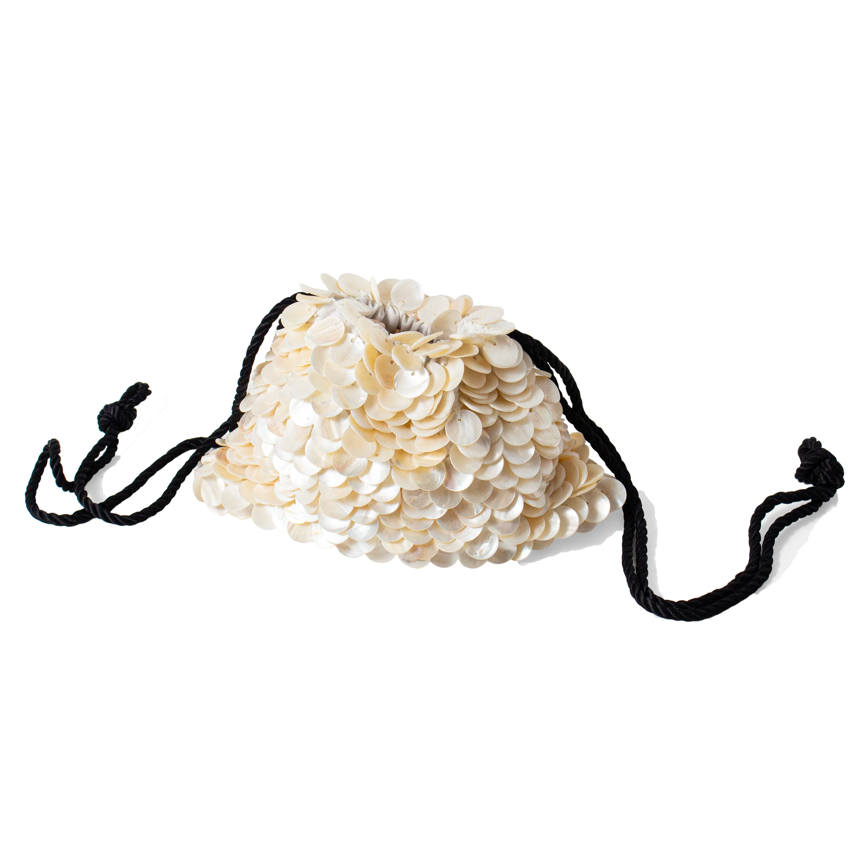 Flor Studio Sirena Bag in Mother of Pearl and Black Cording - Image 2