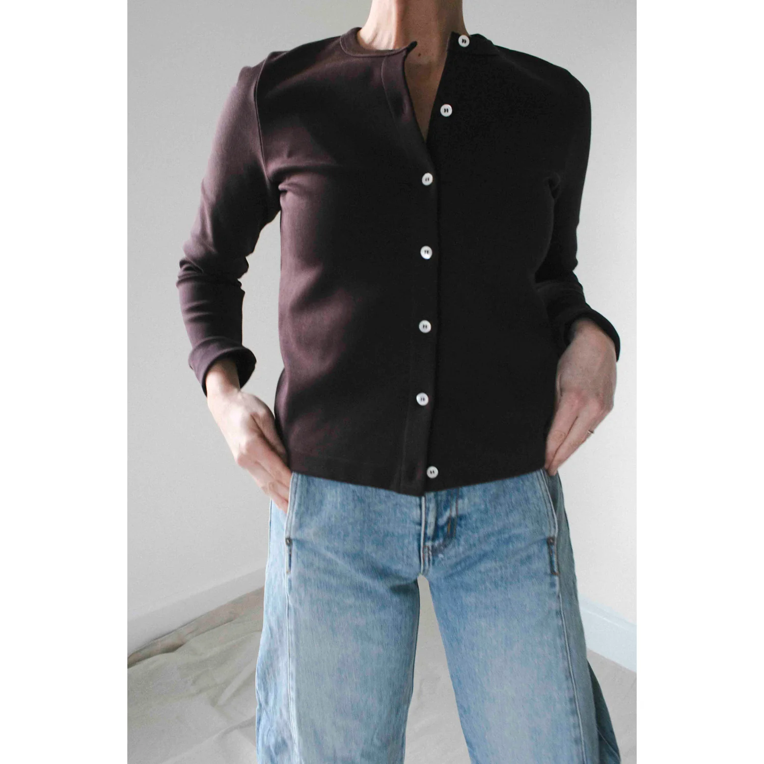 Flore Flore Poppy Cardigan in Choco Plum - Image 5