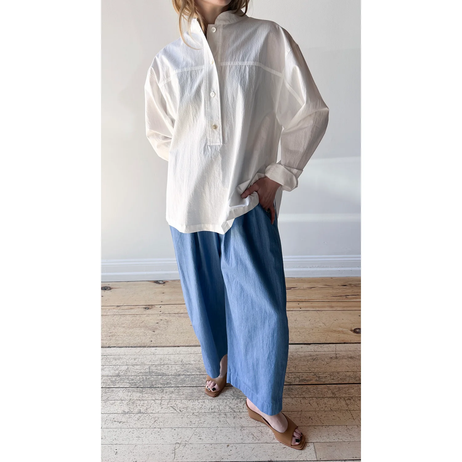 Studio Nicholson Vega Shirt in Optic White - Image 5