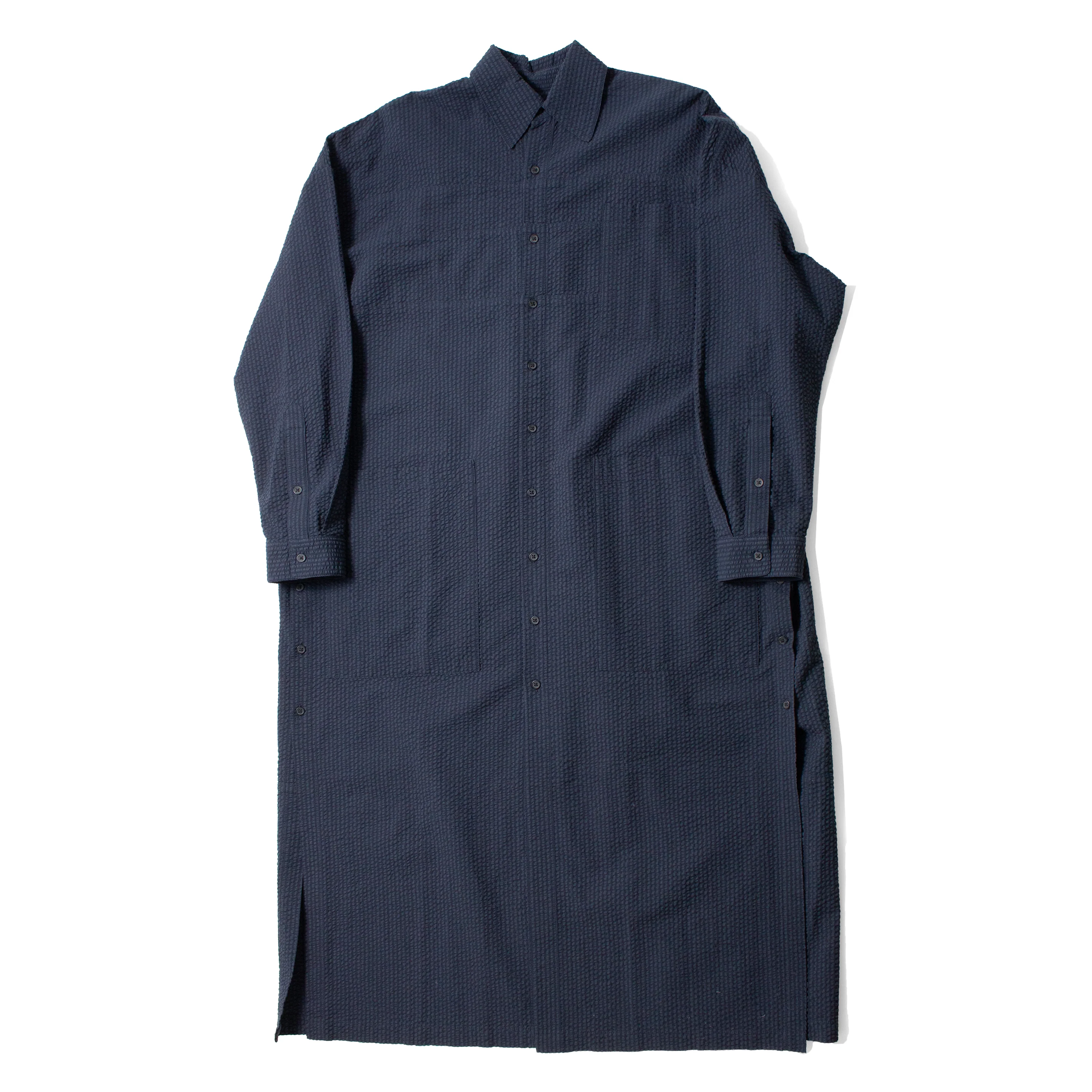 Grei Relaxed Kaftan Shirt Dress in Midnight - Image 2