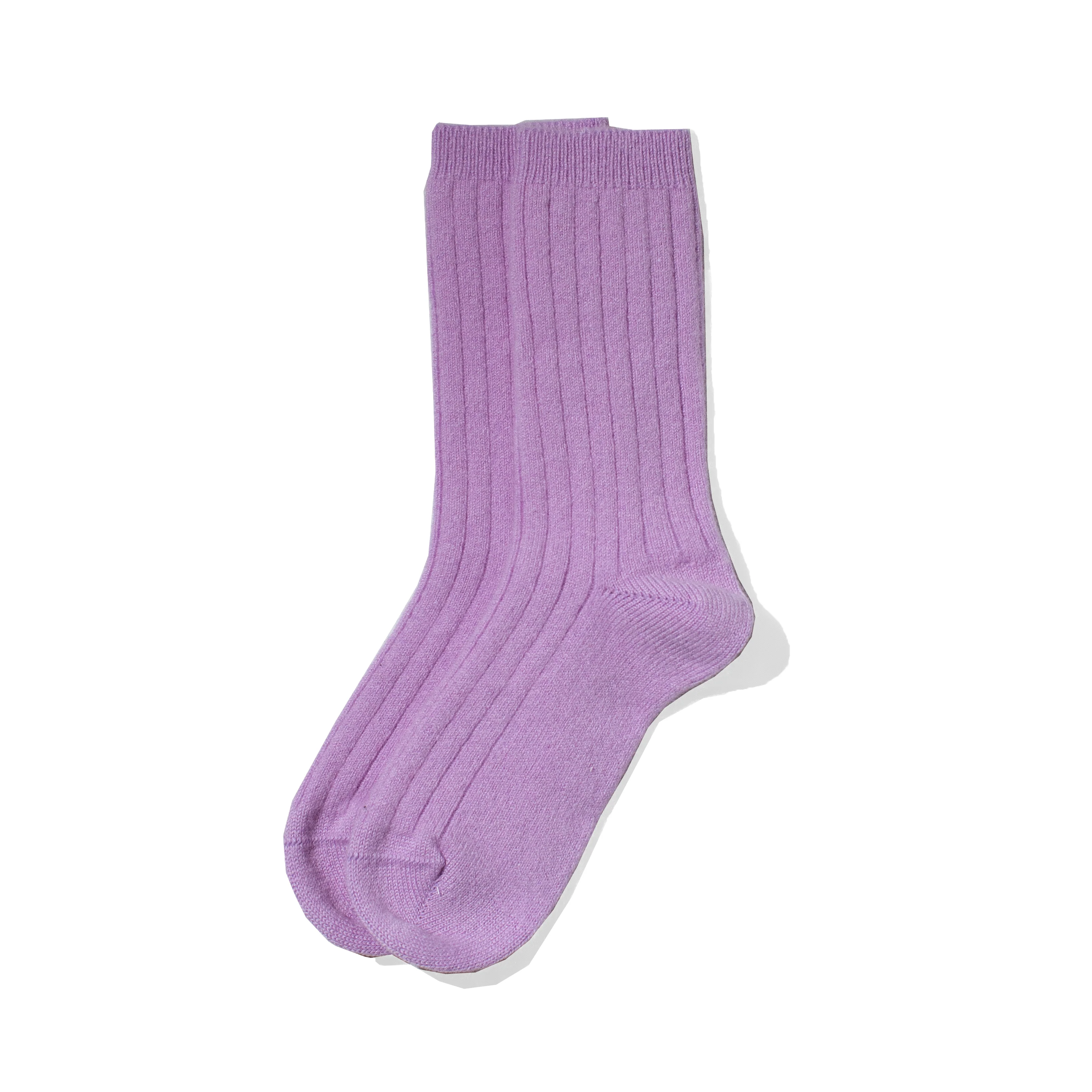 Hansel from Basel Italia Cashmere Cozy Rib Crew in Lilac - Image 2