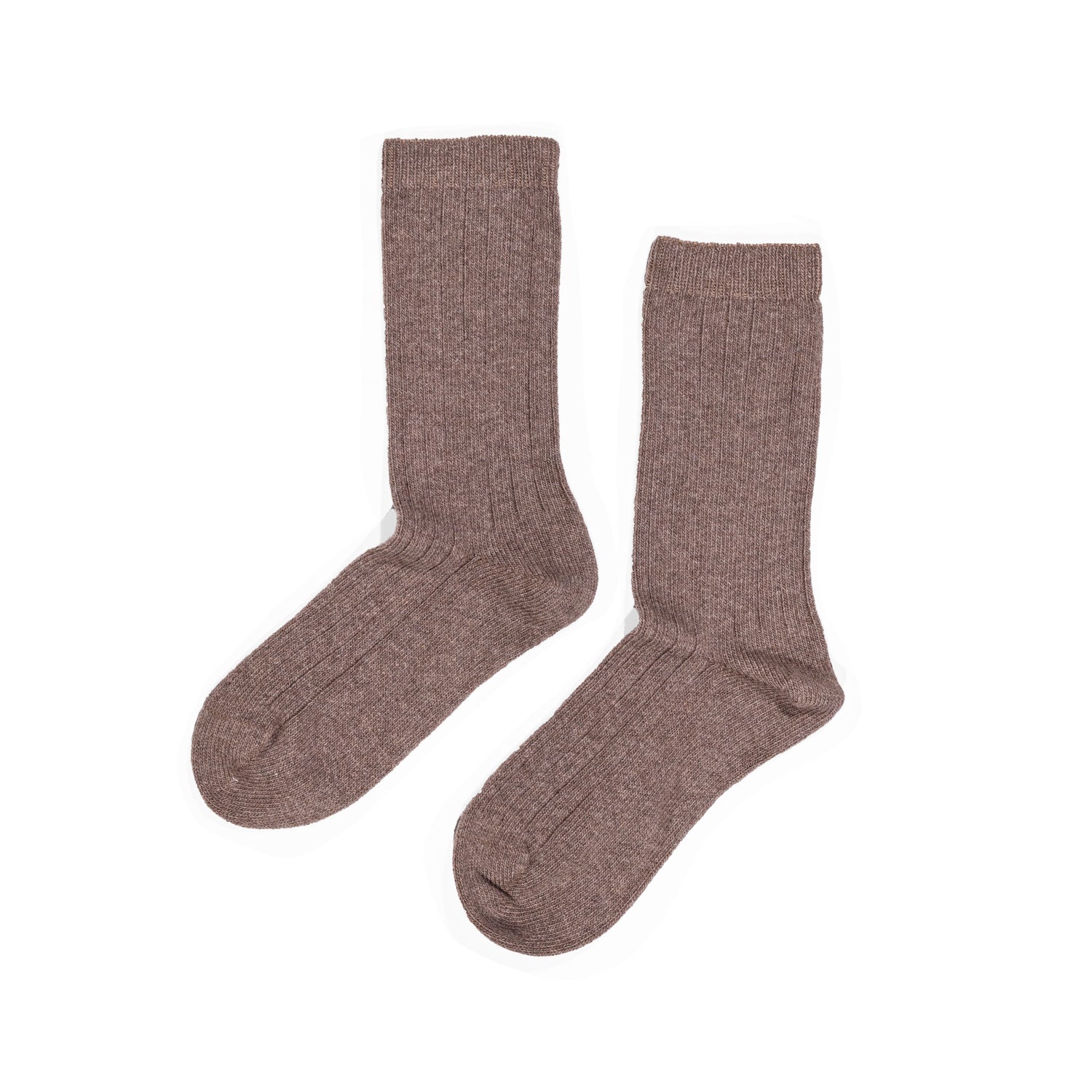 Hansel From Basel Italia Cashmere Cozy Rib Crew in Llama - Image 2