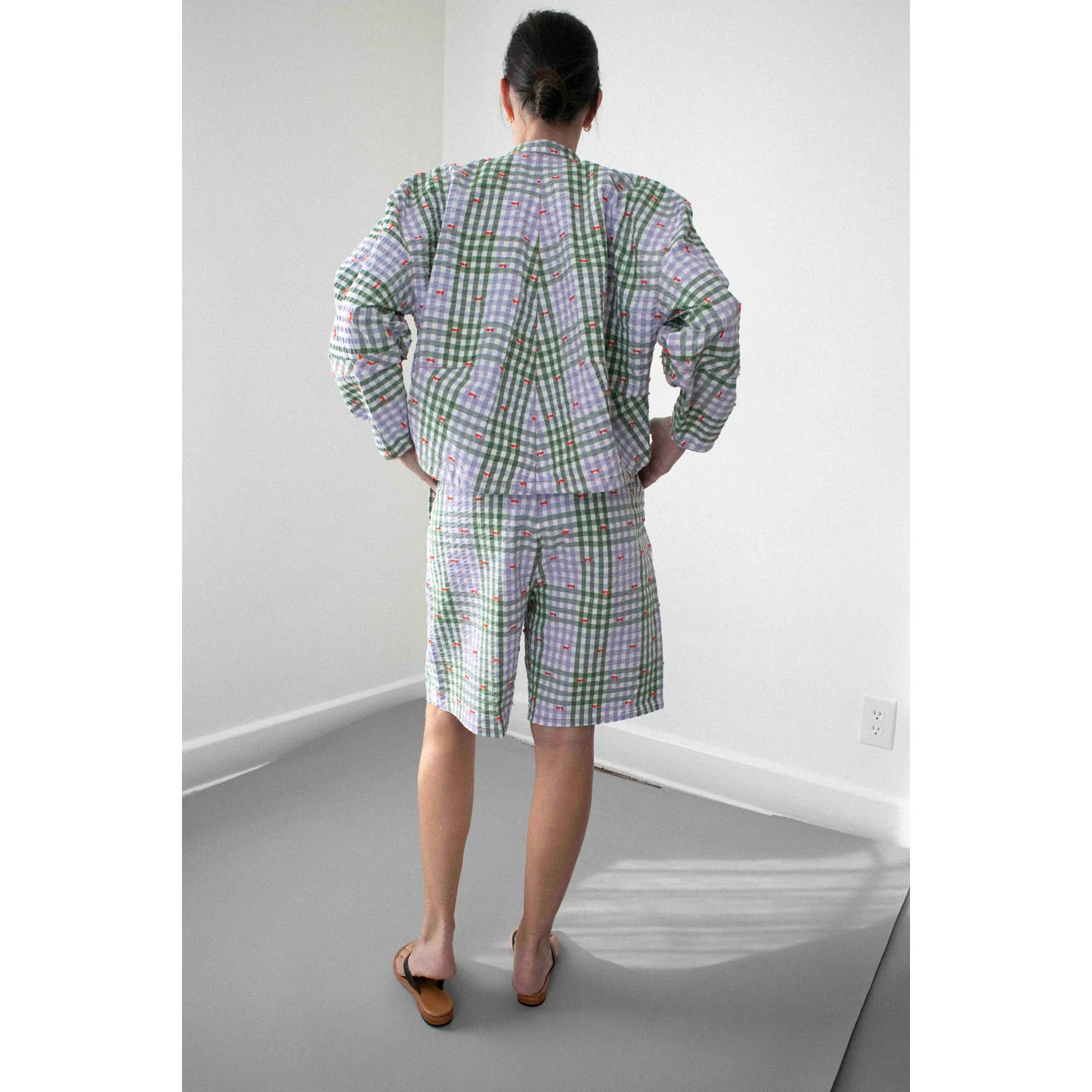 Henrik Vibskov Drawstring Shorts in Checks Fillé - Image 5