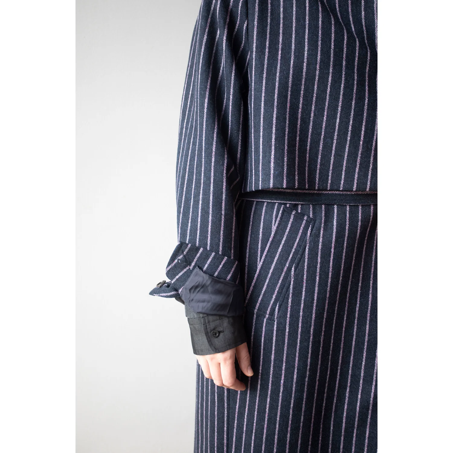 Henrik Vibskov Evening Coat in Pinstripe - Image 10