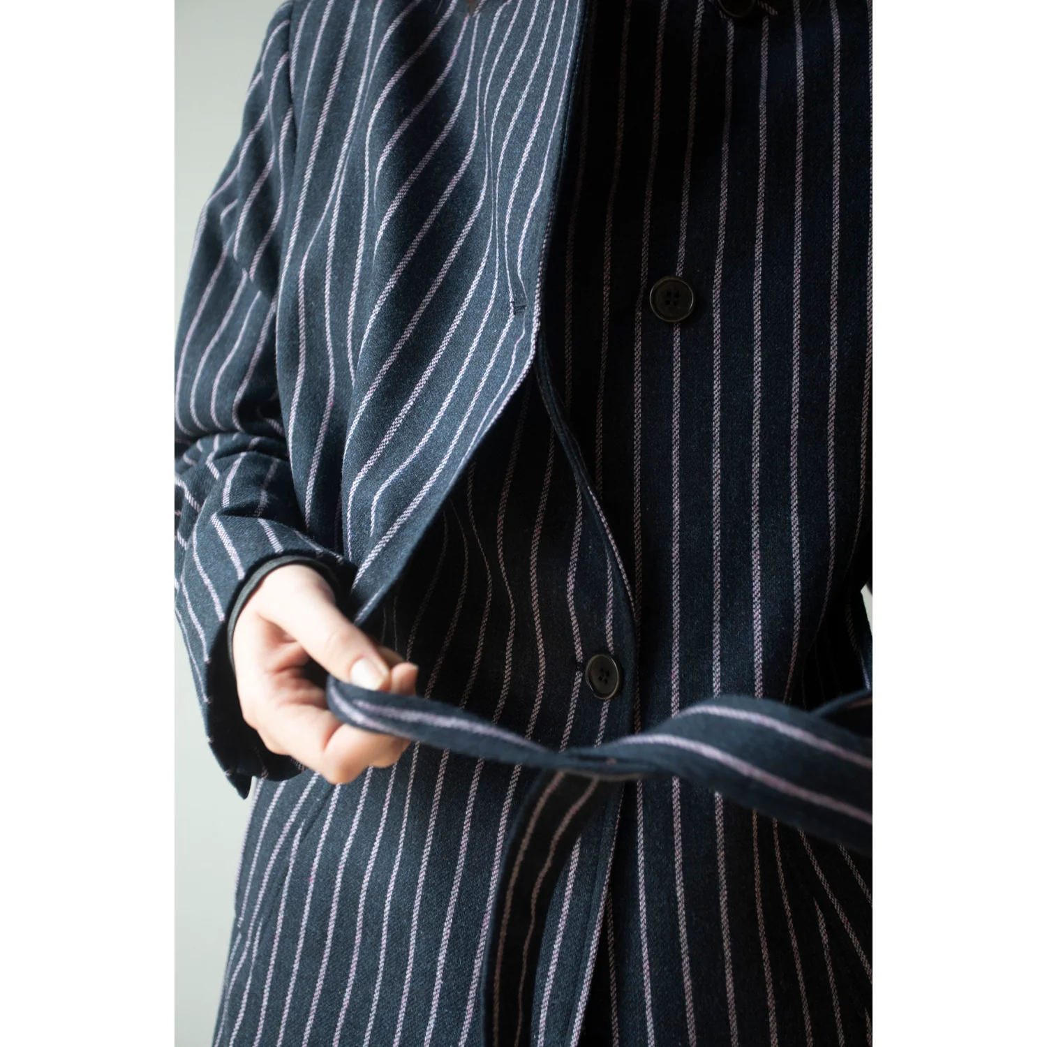 Henrik Vibskov Evening Coat in Pinstripe - Image 12