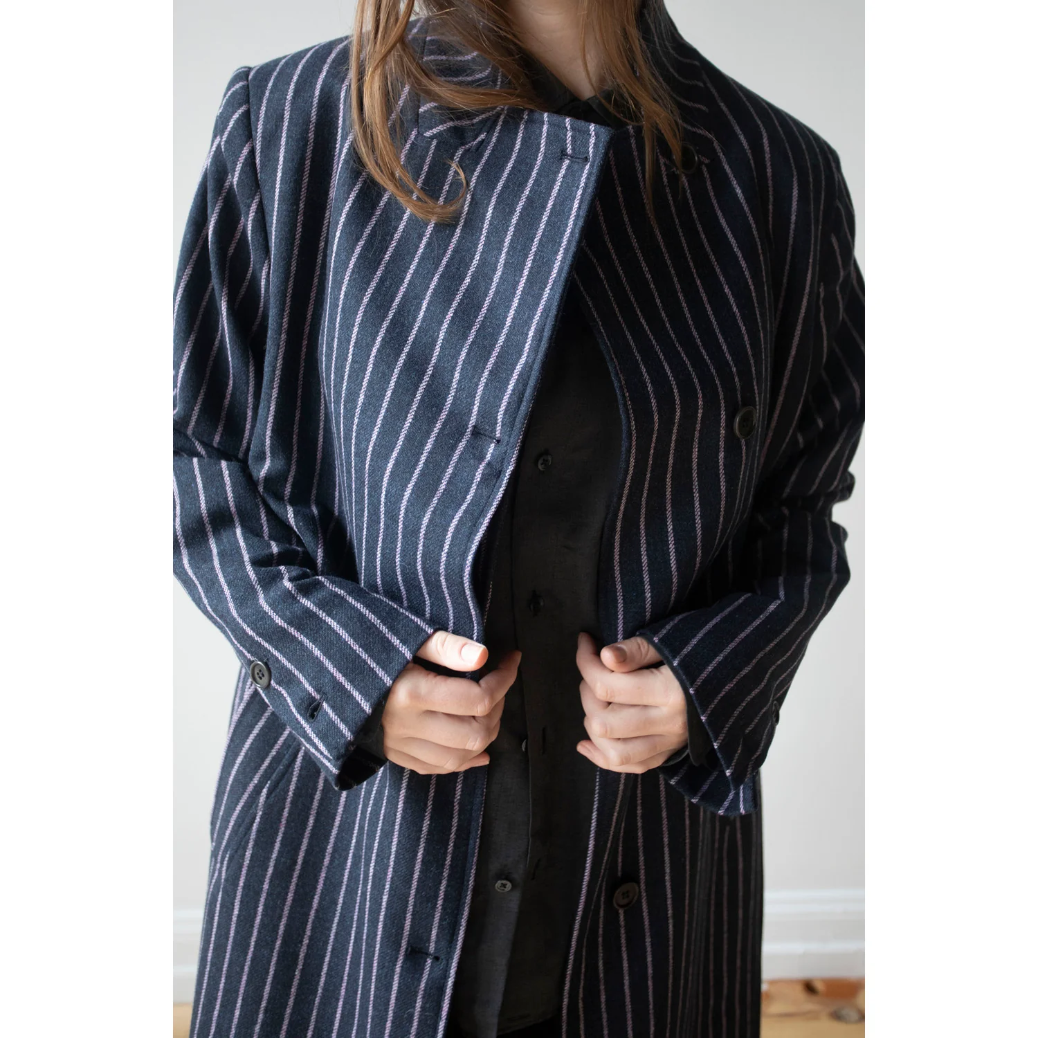 Henrik Vibskov Evening Coat in Pinstripe - Image 7
