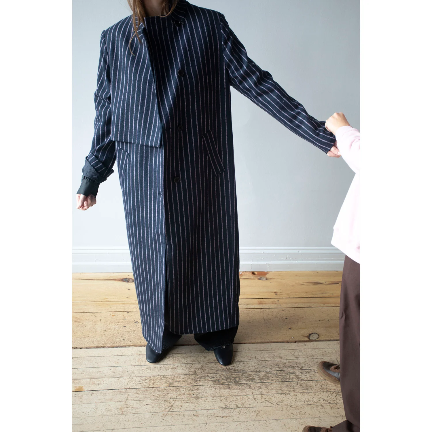 Henrik Vibskov Evening Coat in Pinstripe - Image 8