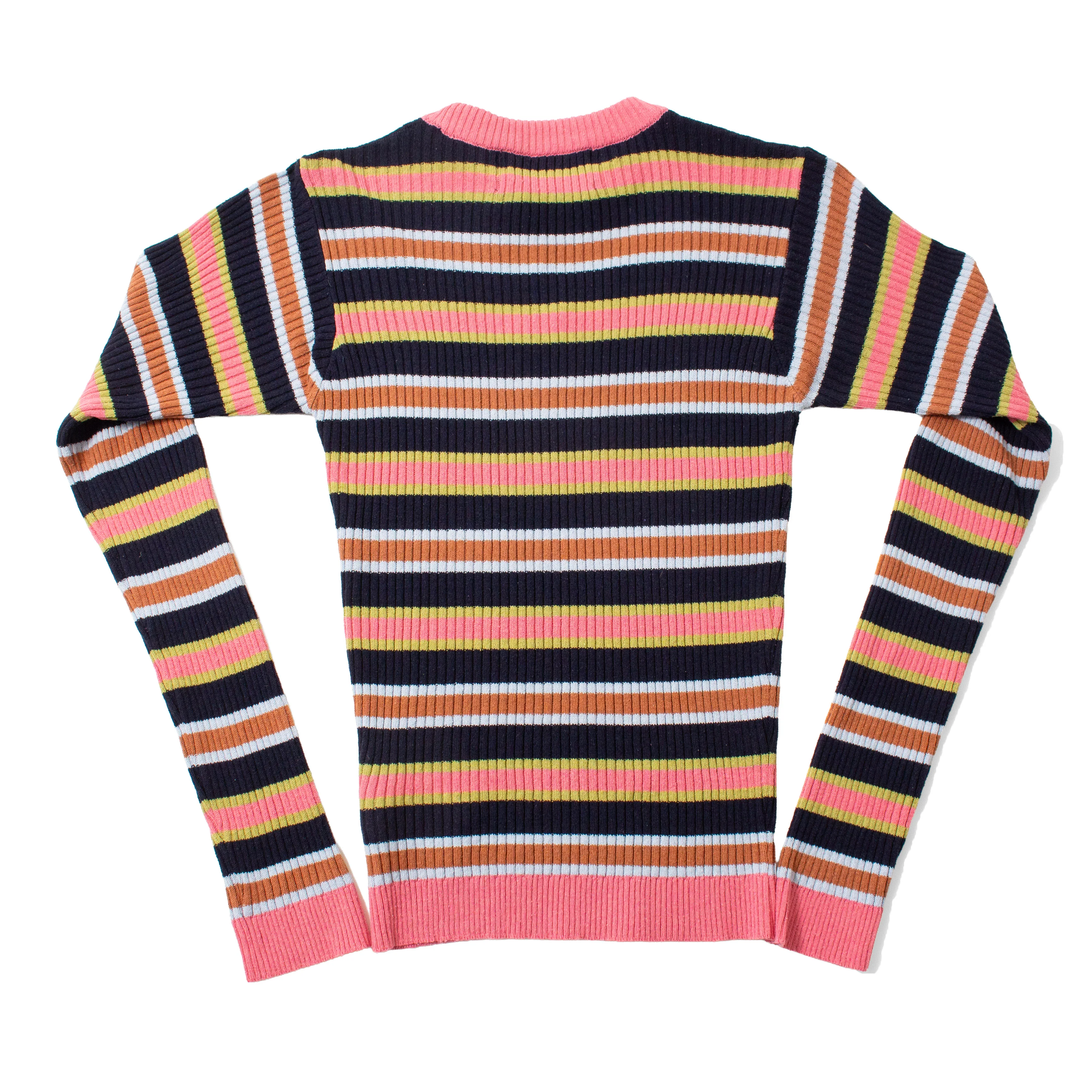 Henrik Vibskov Silk Stripes Knit in Navy Stripes - Image 3