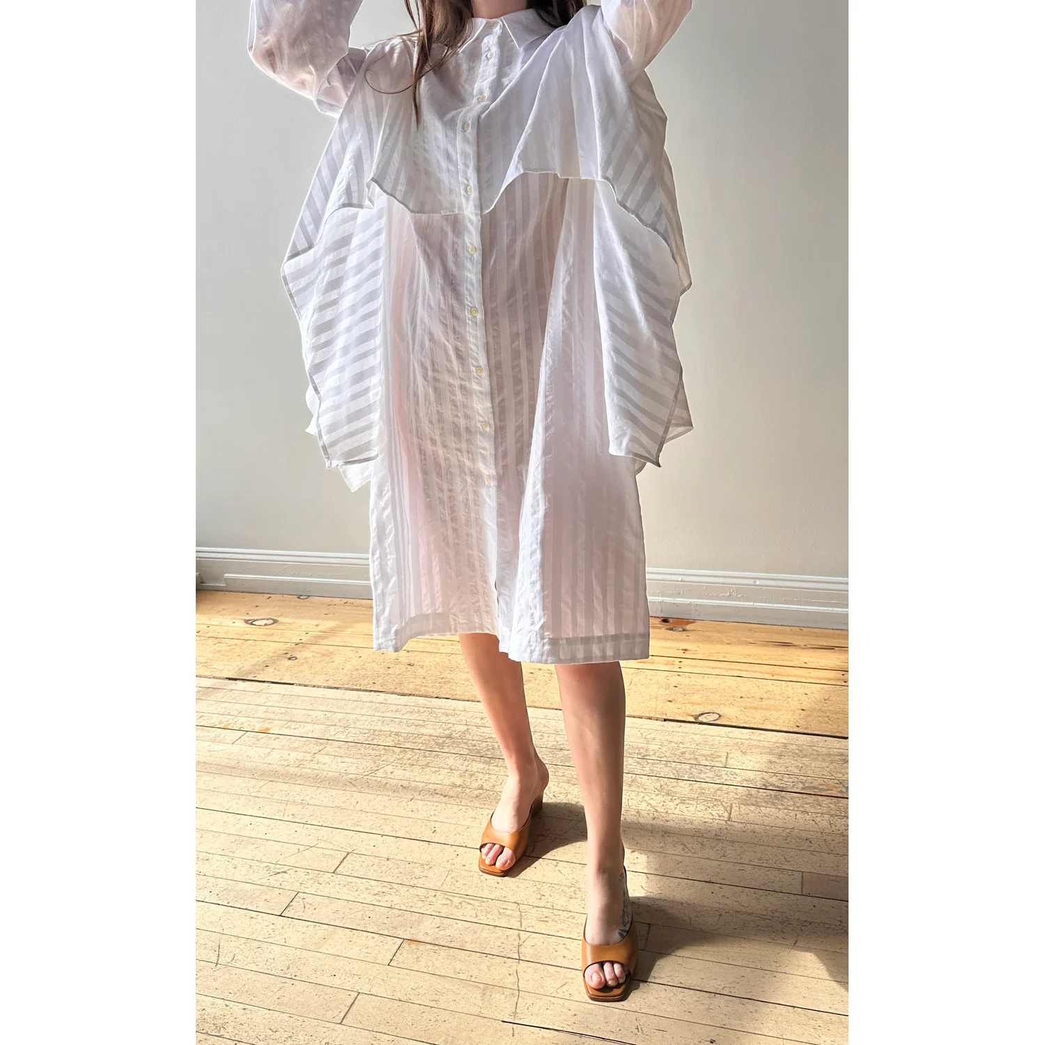 Henrik Vibskov Slip Shirtdress in White - Image 11