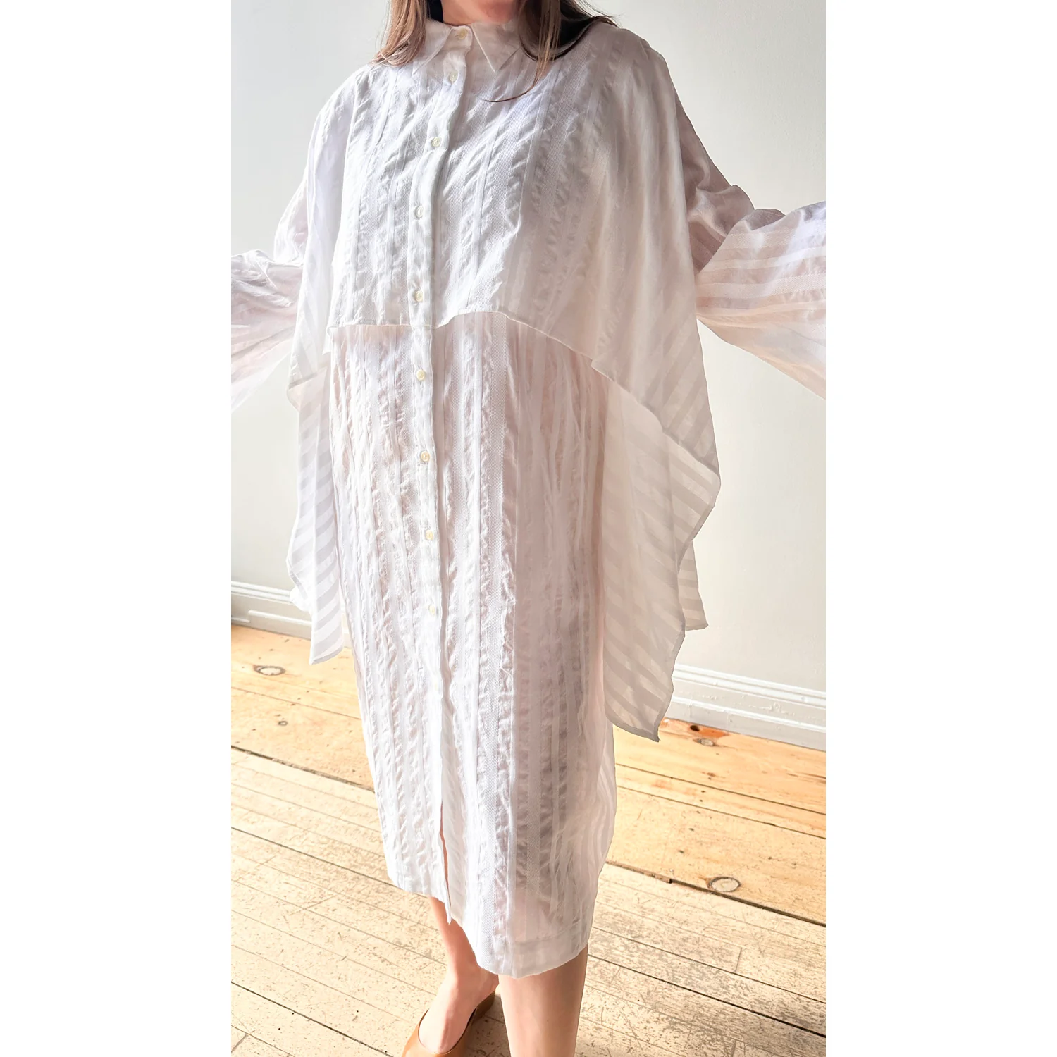 Henrik Vibskov Slip Shirtdress in White - Image 6